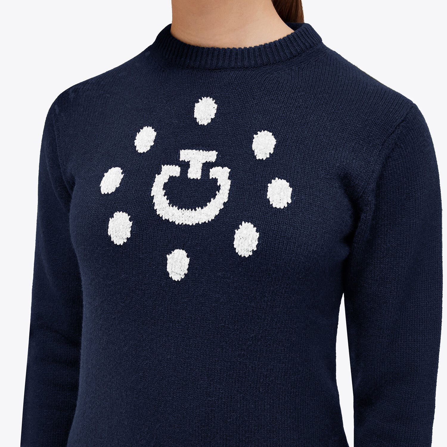 Cavalleria Toscana Women's crewneck sweater NAVY-3