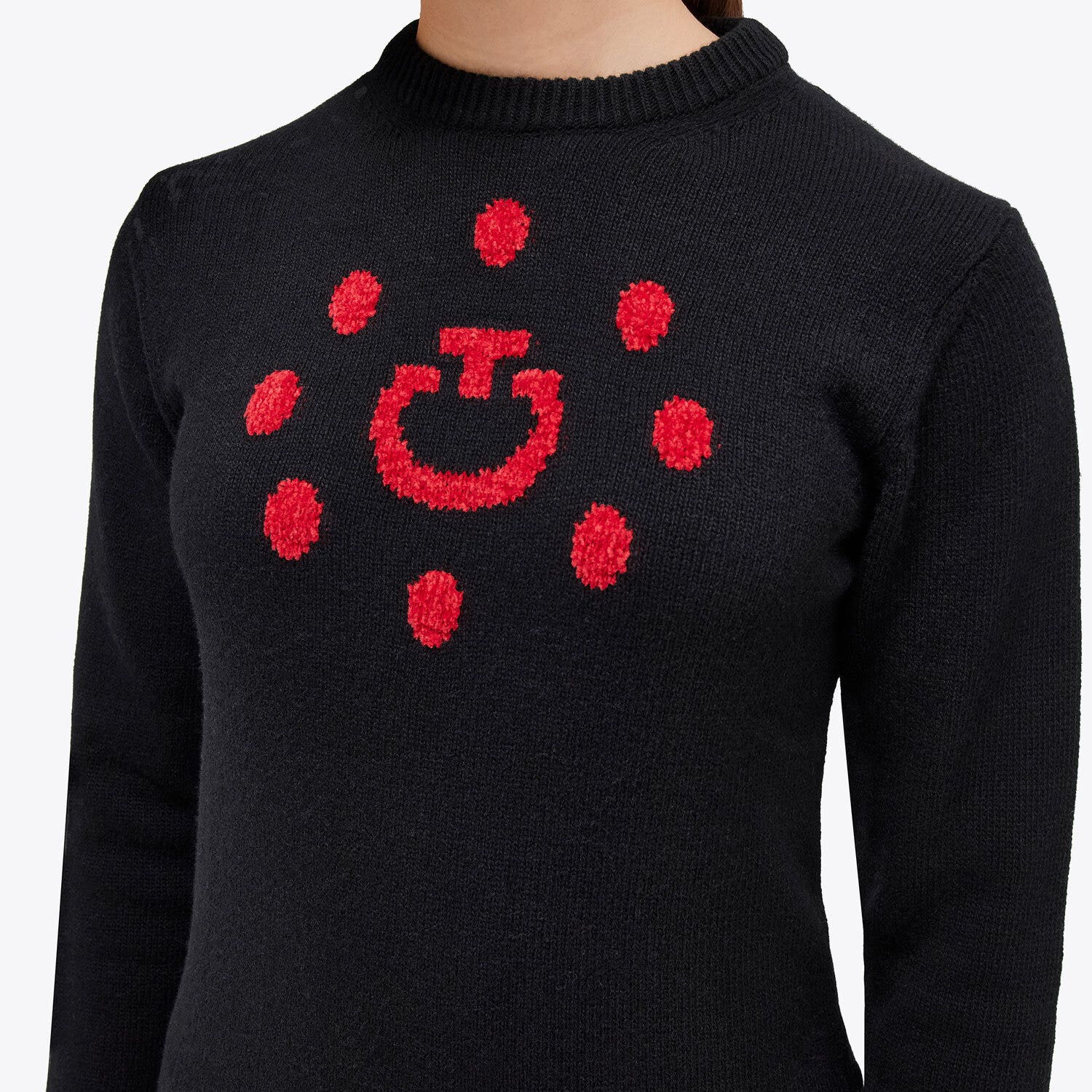 Cavalleria Toscana Women's crewneck sweater BLACK-3