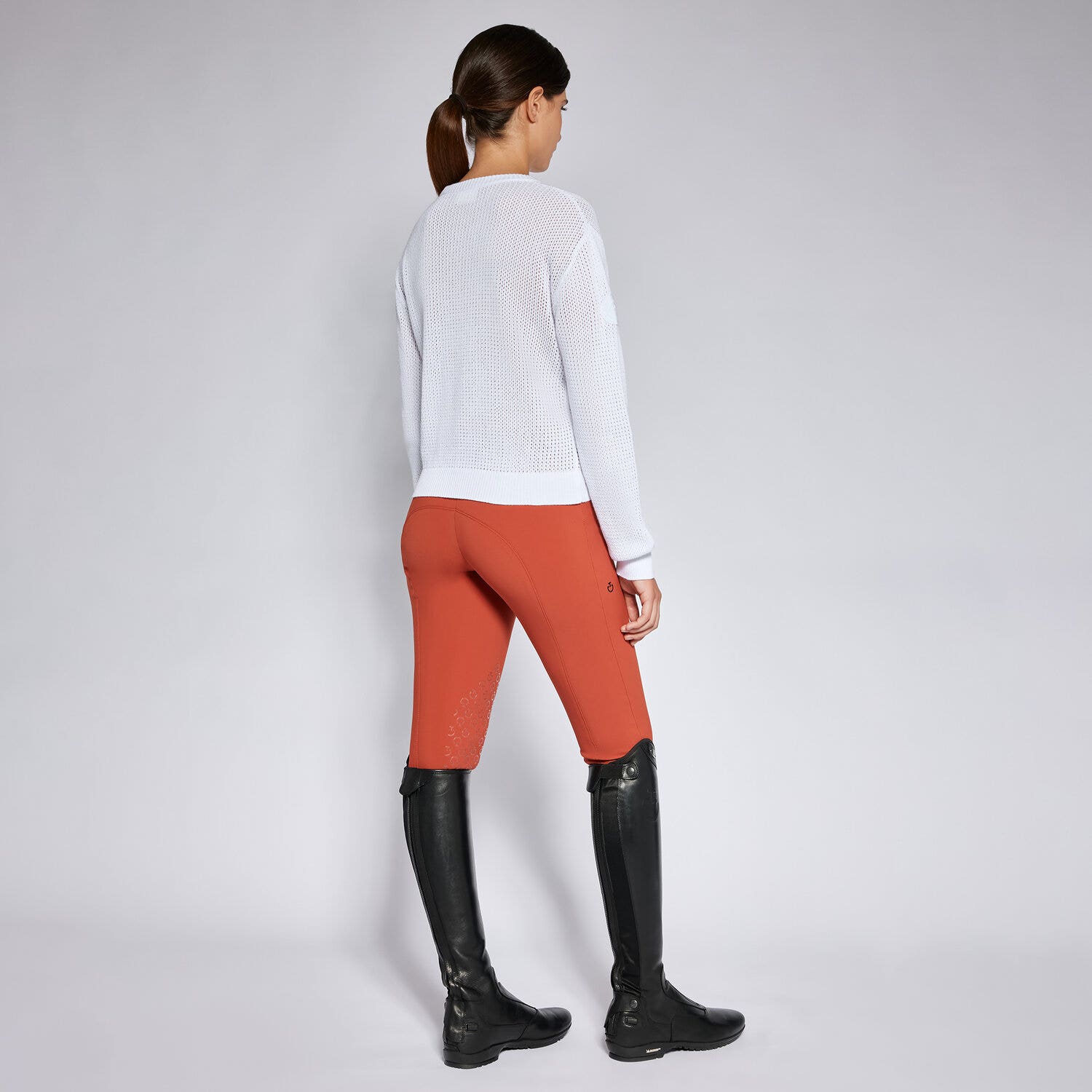 Cavalleria Toscana Women's crewneck sweater WHITE-2