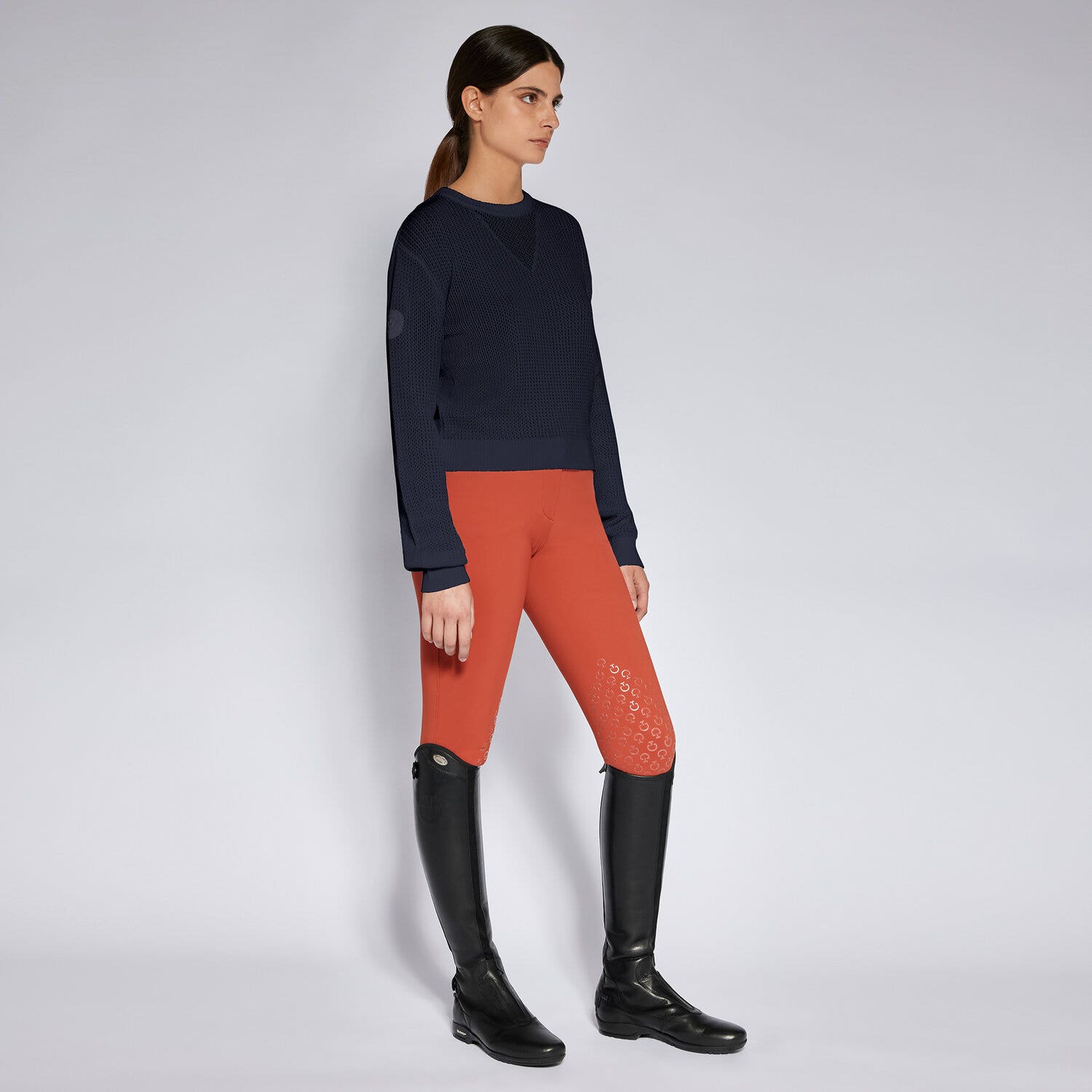 Cavalleria Toscana Women's crewneck sweater NAVY-1