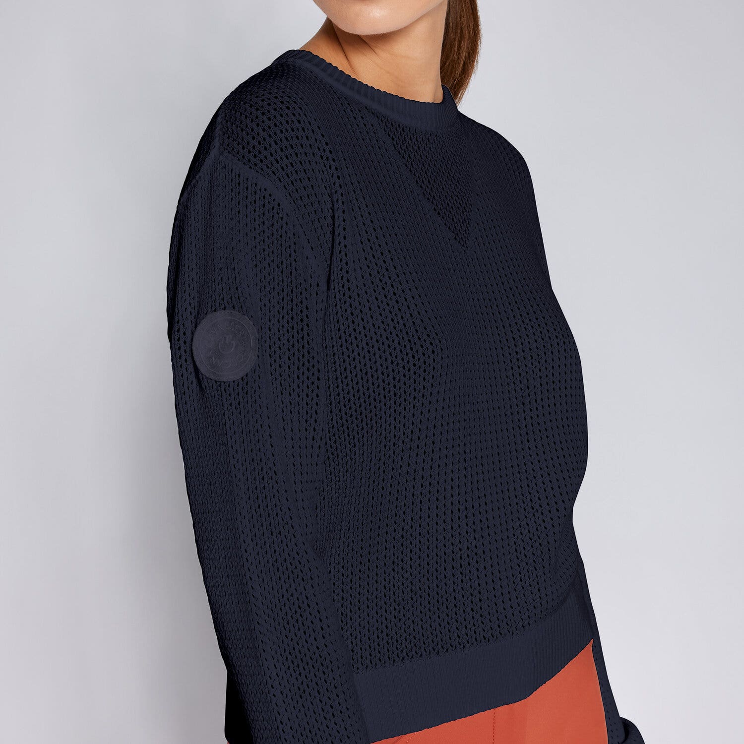 Cavalleria Toscana Women's crewneck sweater NAVY-3