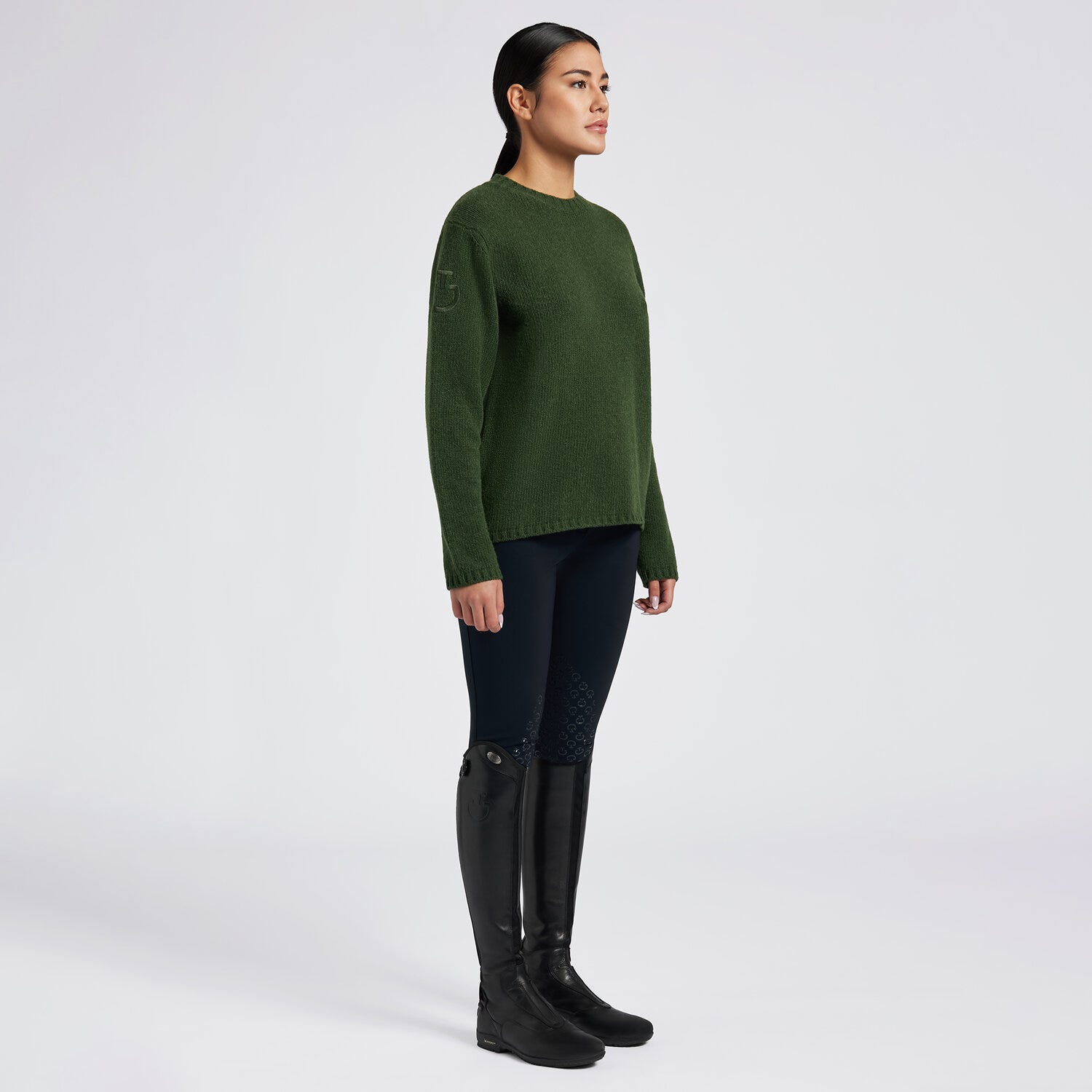 Cavalleria Toscana Women's Lambswool Oversized Crew Neck Sweater