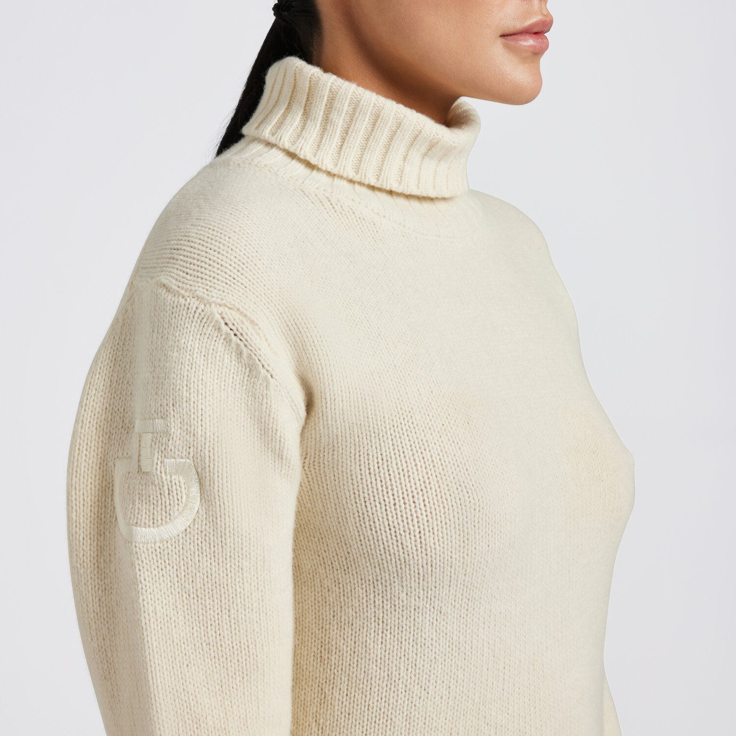 Cavalleria Toscana Women's Lambswool Oversized Turtleneck Sweater