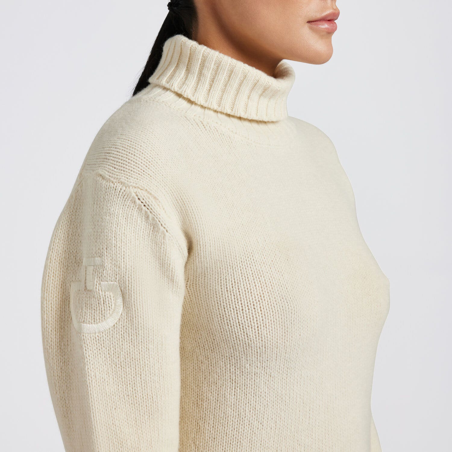 Cavalleria Toscana Cavalleria Toscana Women's Lambswool Oversized Turtleneck Sweater SAND-2