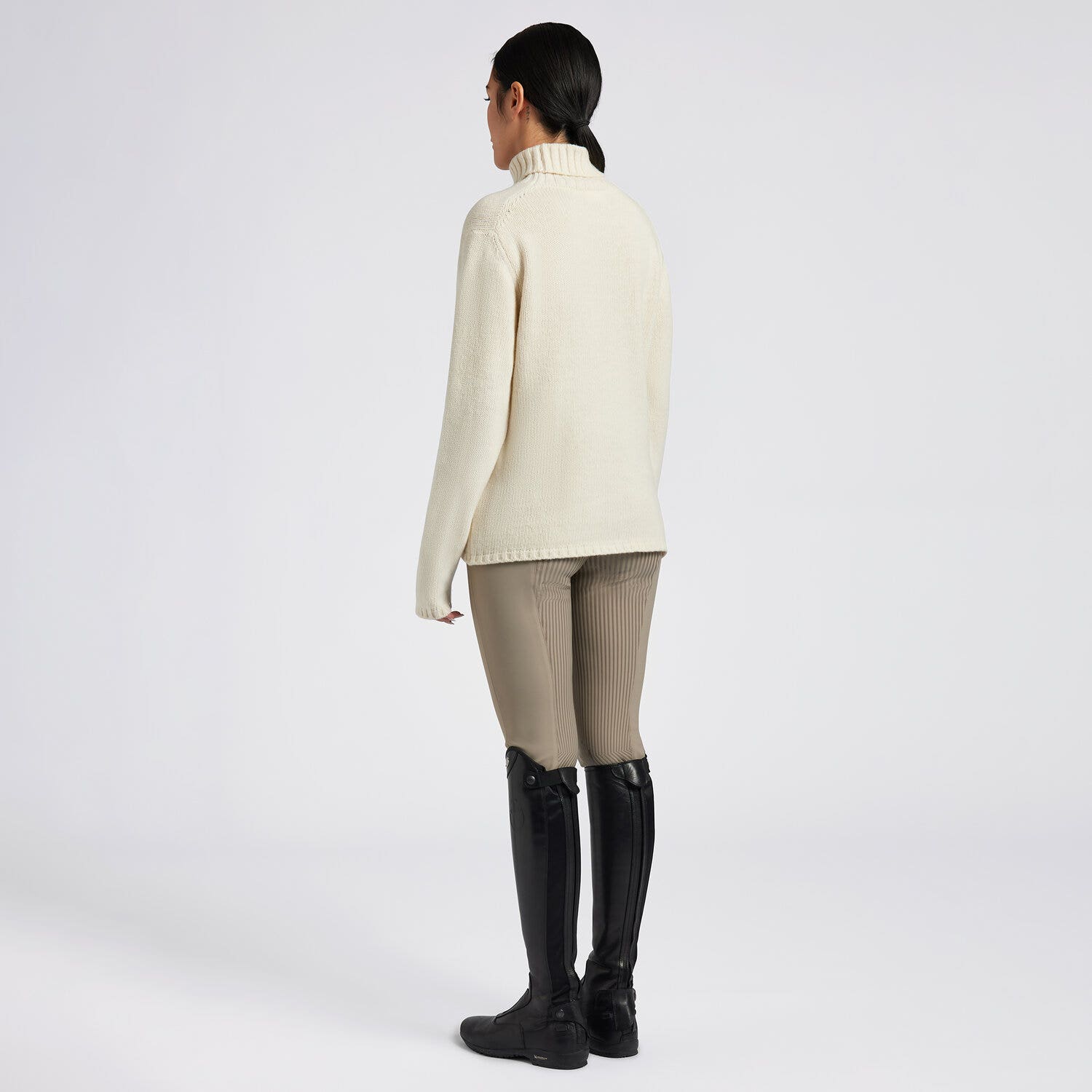 Cavalleria Toscana Cavalleria Toscana Women's Lambswool Oversized Turtleneck Sweater SAND-3