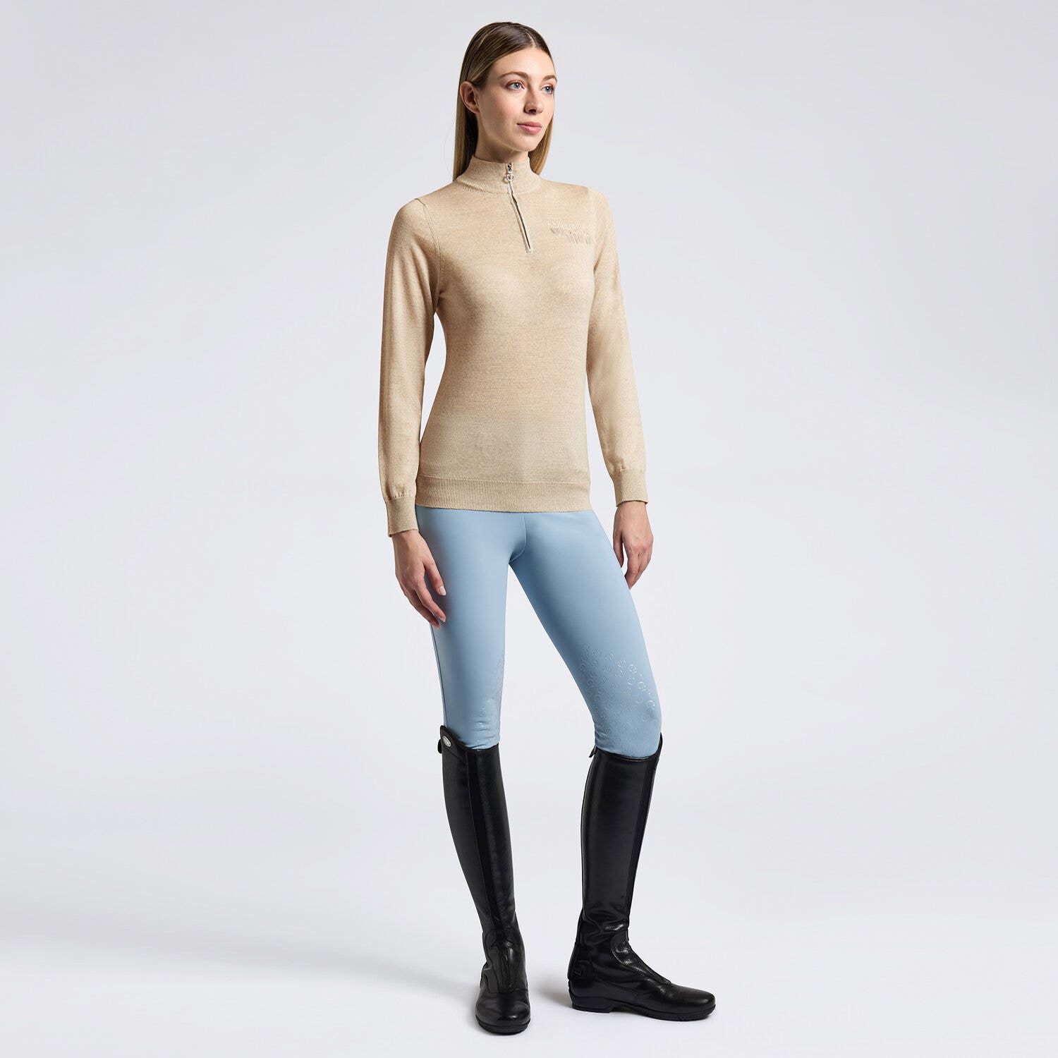 Cavalleria Toscana Cavalleria Toscana Women's Sweater in Knitted Wool BEIGE-1