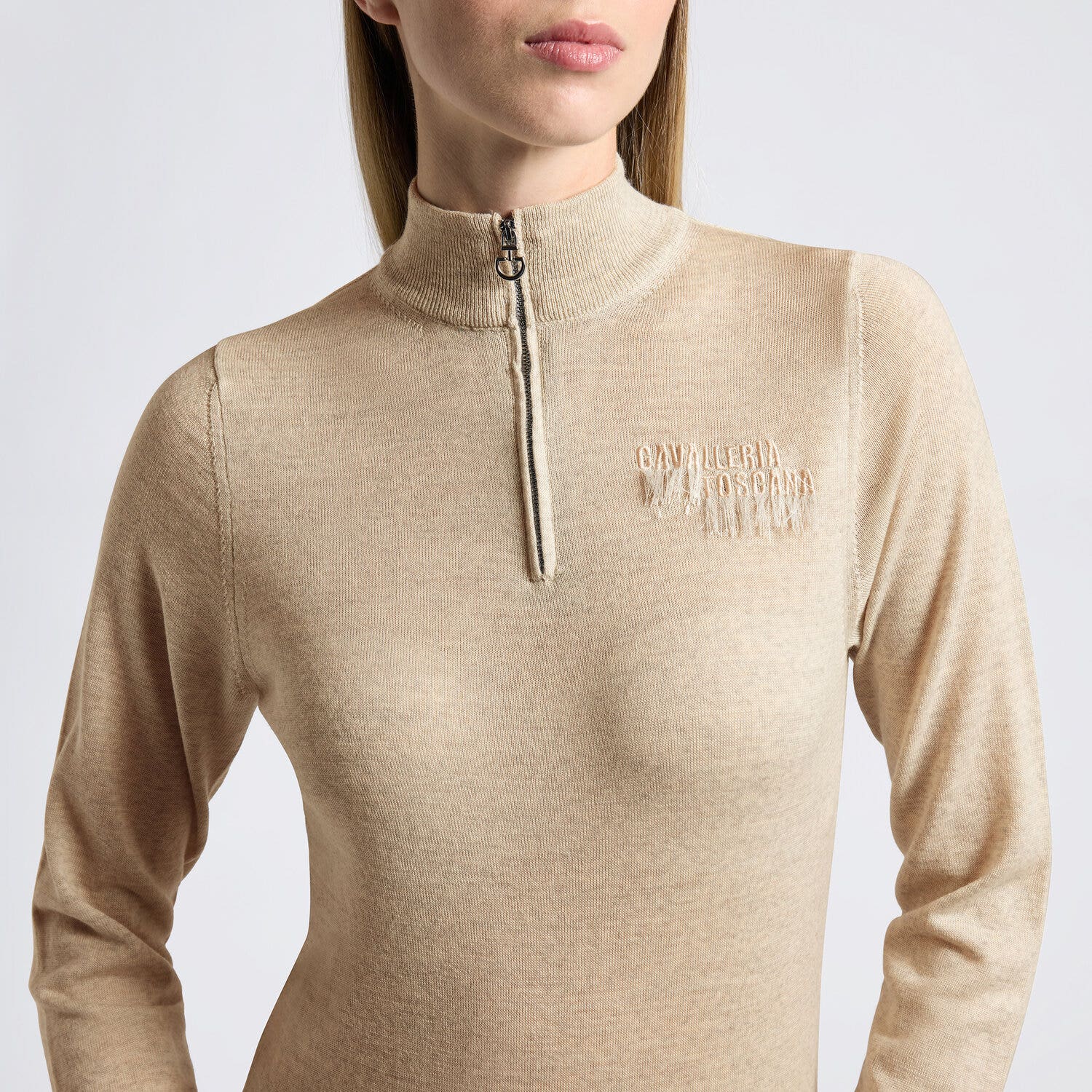 Cavalleria Toscana Cavalleria Toscana Women's Sweater in Knitted Wool BEIGE-3