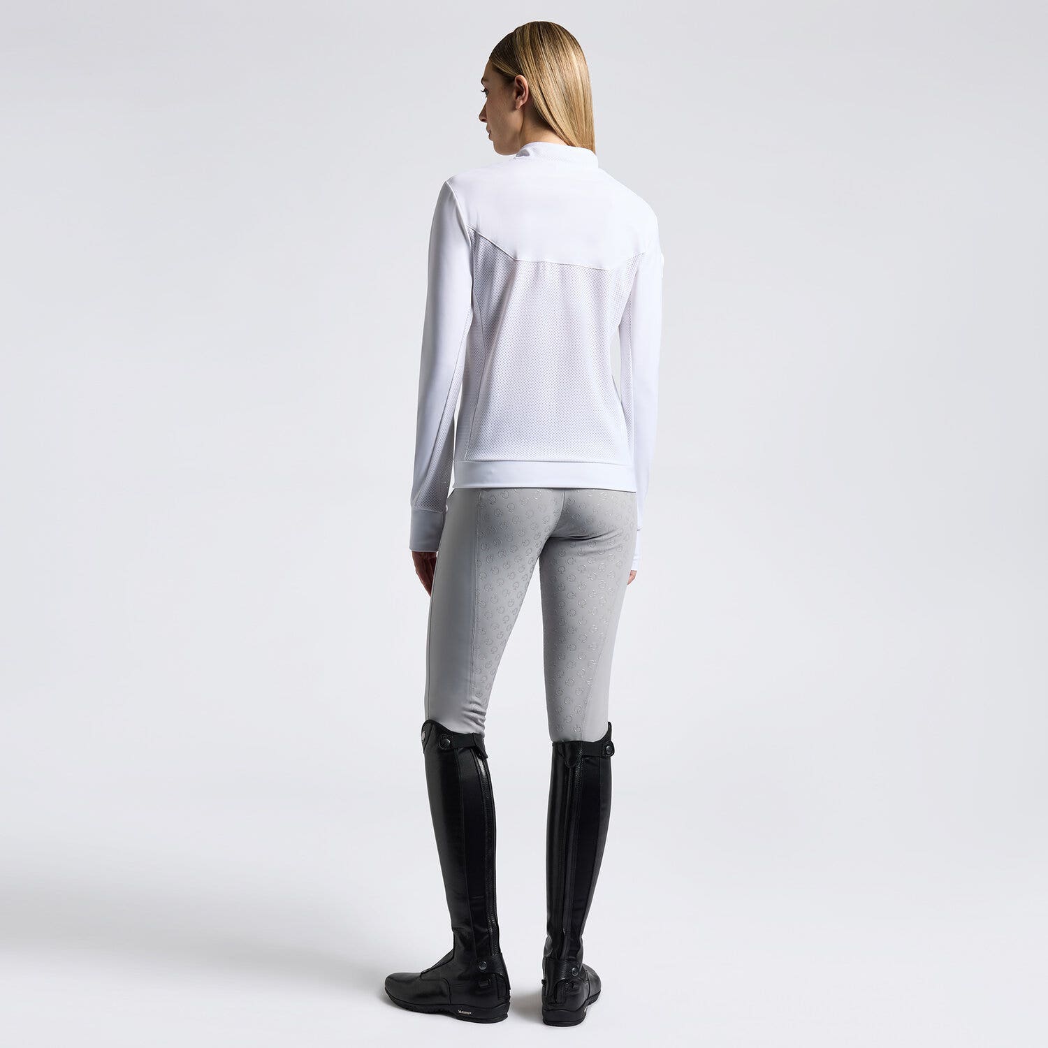 Cavalleria Toscana Cavalleria Toscana Women's Technical Crew Neck Sweatshirt with Zip WHITE-2