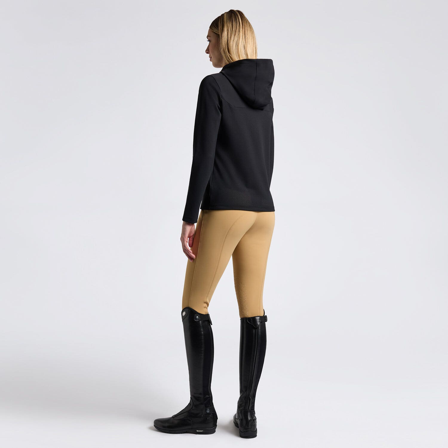 Cavalleria Toscana Cavalleria Toscana Women's Technical Crew Neck Hoodie BLACK-2