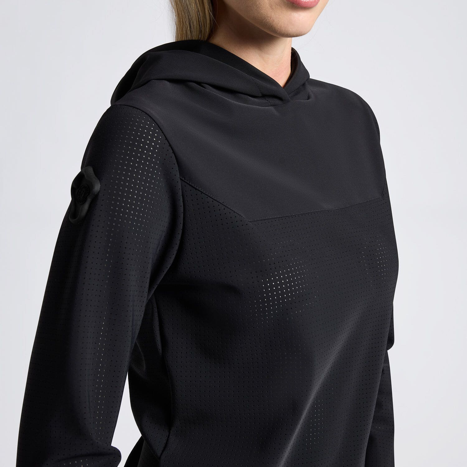 Cavalleria Toscana Cavalleria Toscana Women's Technical Crew Neck Hoodie BLACK-3