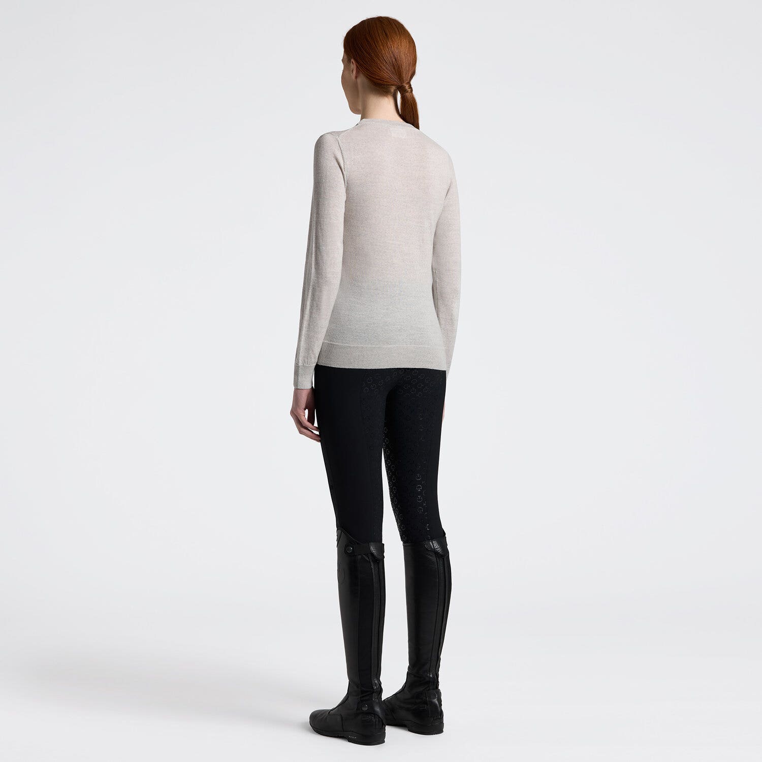 Cavalleria Toscana Cavalleria Toscana Women's Sweater in Knitted Wool STONE GREY-2