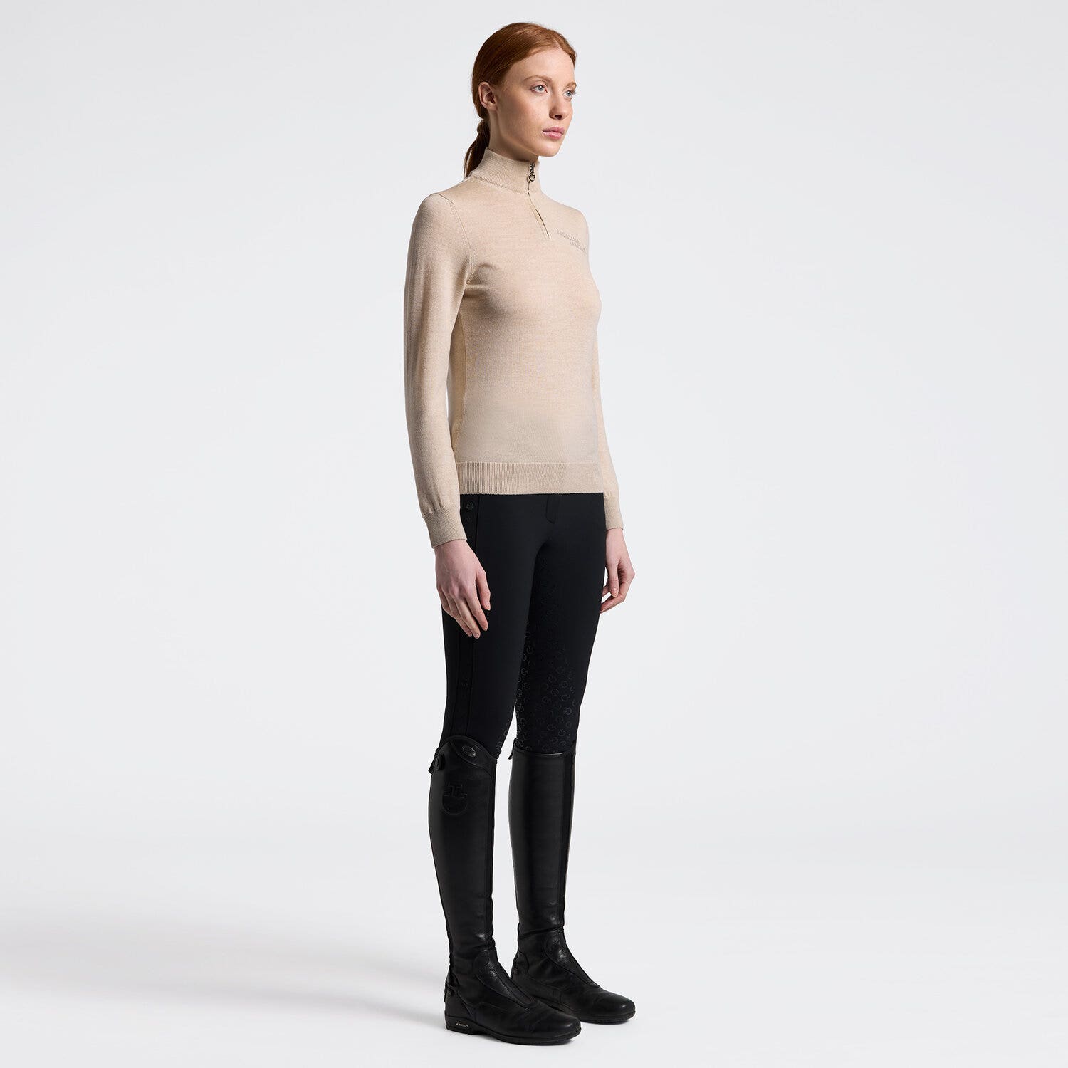 Cavalleria Toscana Cavalleria Toscana Women's Sweater in Knitted Wool BEIGE-1