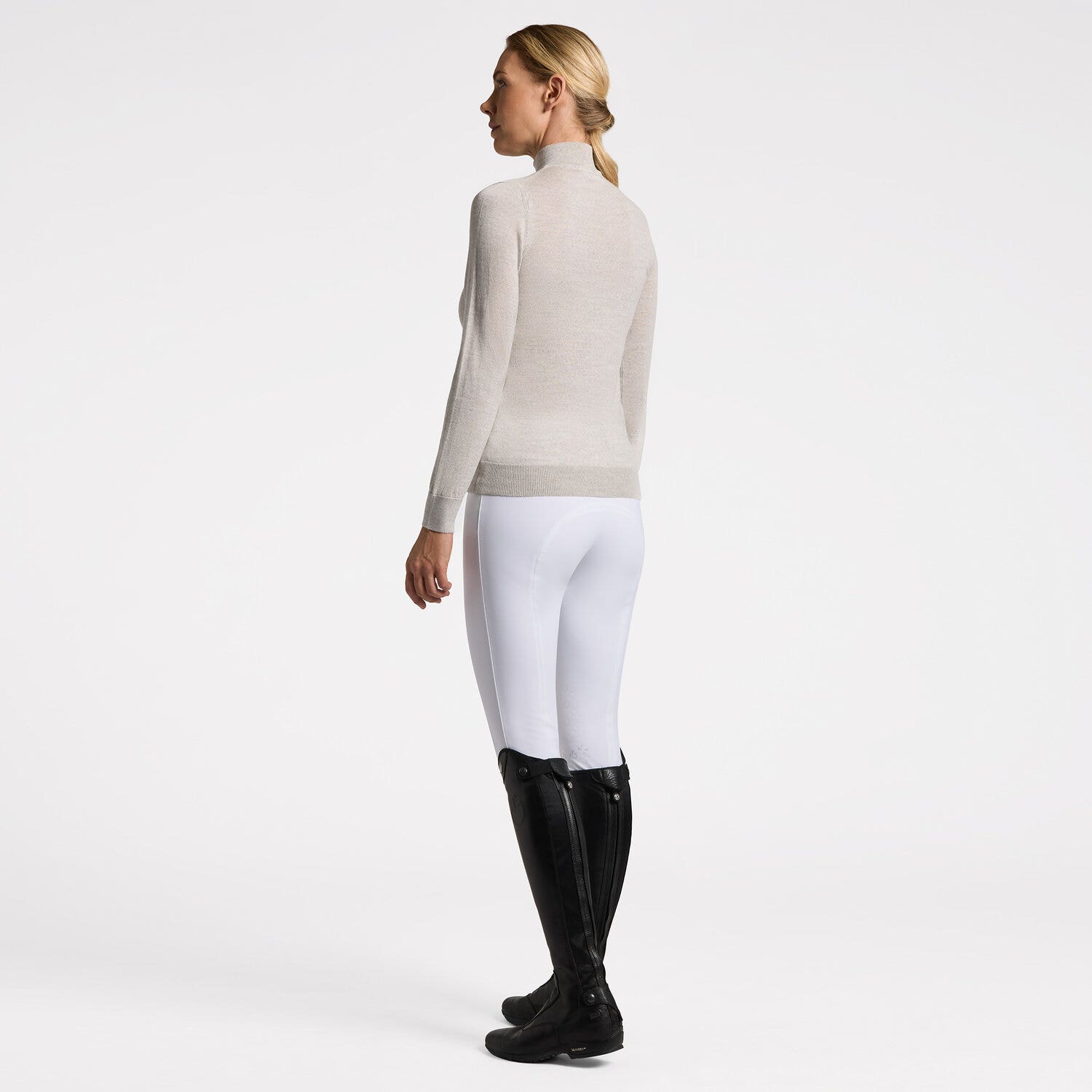 Cavalleria Toscana Cavalleria Toscana Women's Sweater in Knitted Light Wool STONE GREY-2