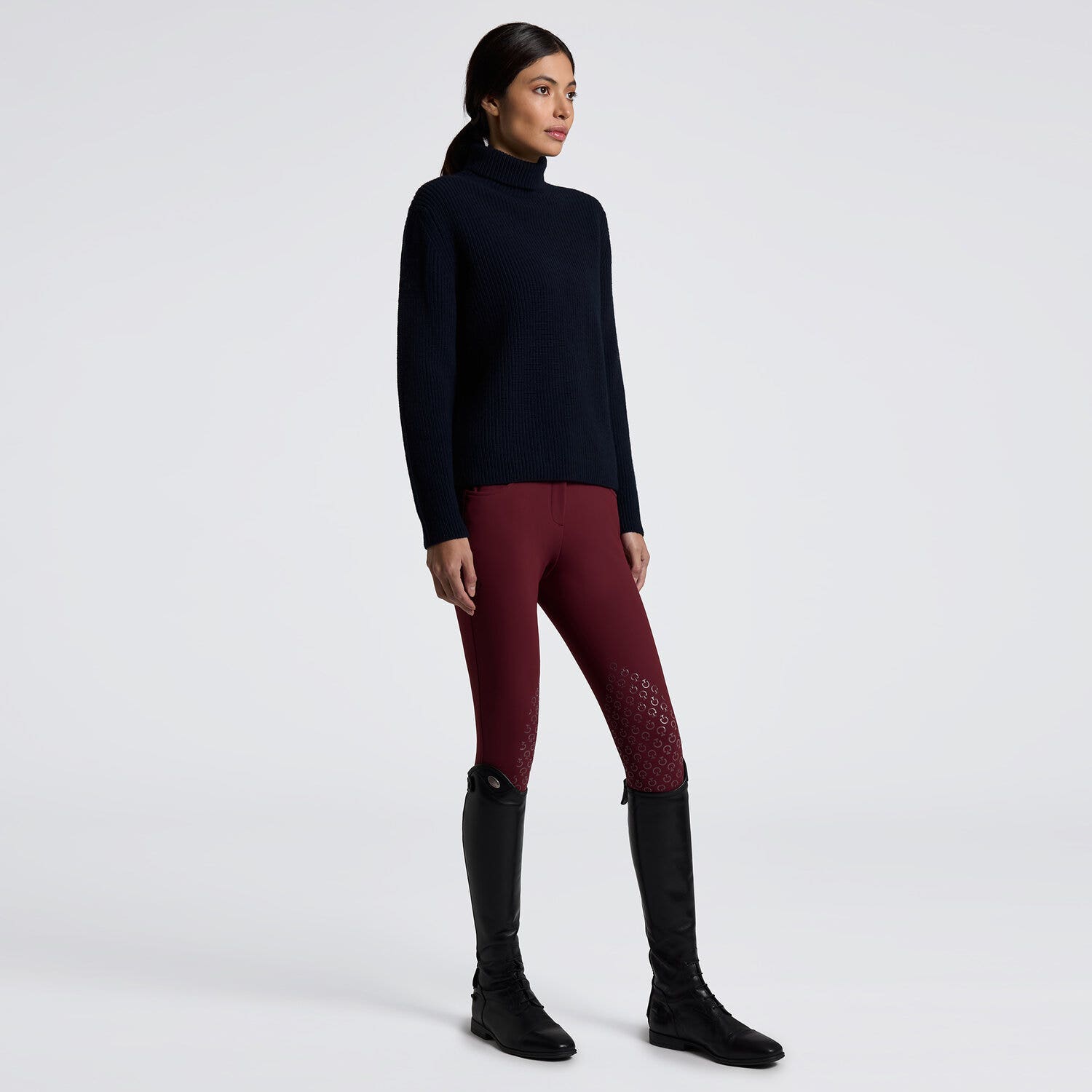 Cavalleria Toscana Cavalleria Toscana Women's Pure Wool Turtleneck Sweater NAVY-1