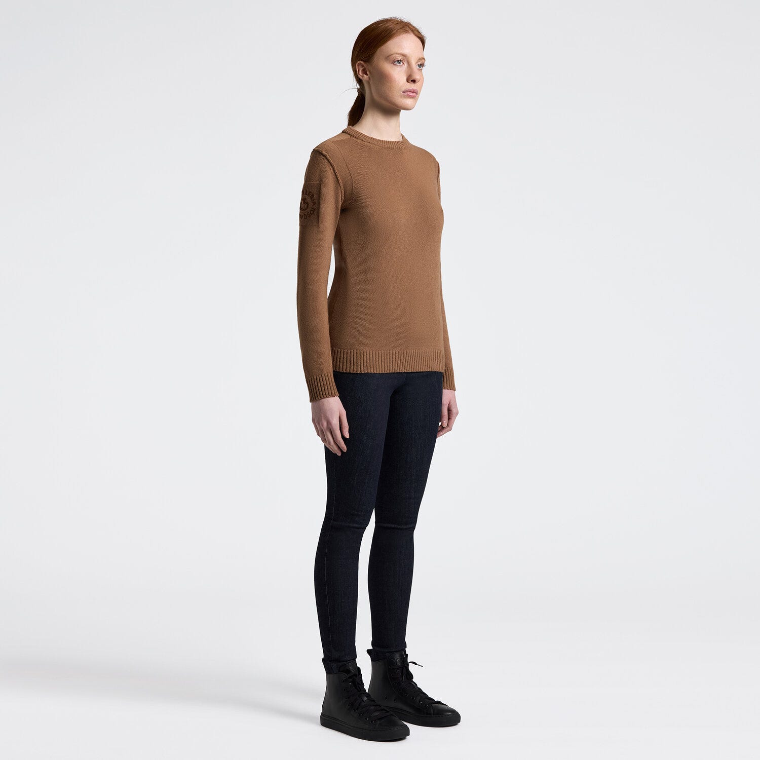 Cavalleria Toscana Women's Crew Neck Sweater in Pure Wool