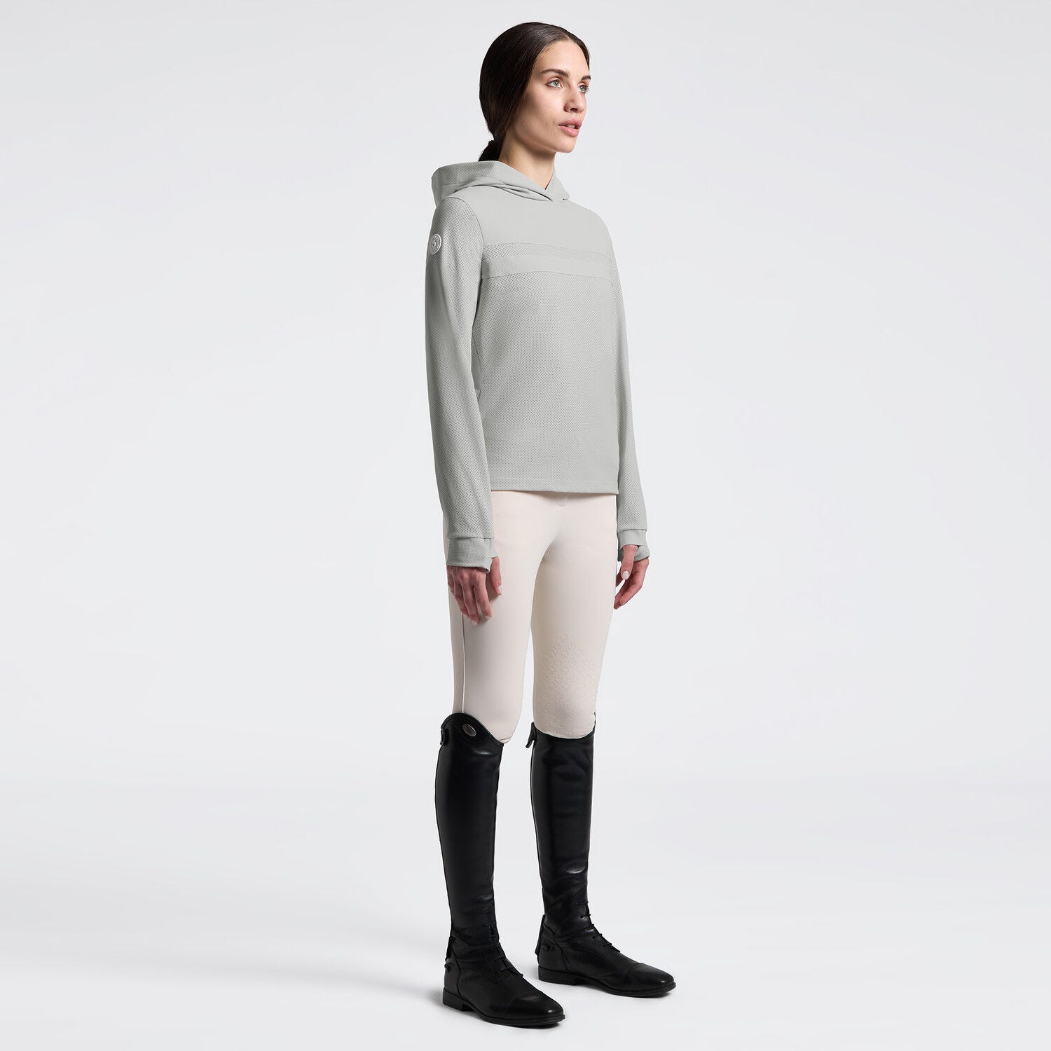 Women's Sweatshirt in Tech Knit with Hood | Cavalleria Toscana