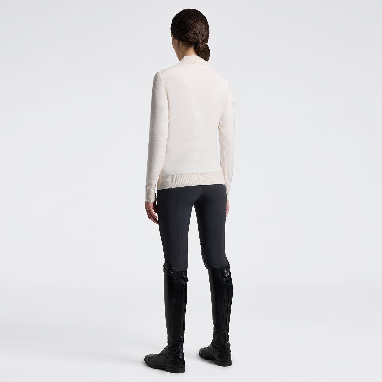 Cavalleria Toscana Women's Merino Wool Turtleneck Sweater with Half Zip| Cavalleria Toscana BRICH-2