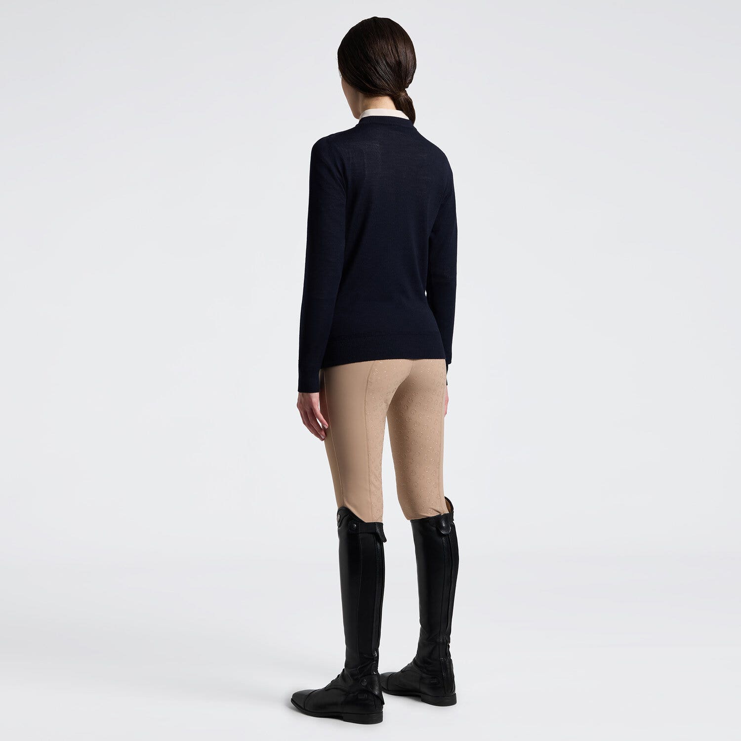 Cavalleria Toscana Women's Merino Wool Crew Neck Sweater | Cavalleria Toscana CHARCOAL-2