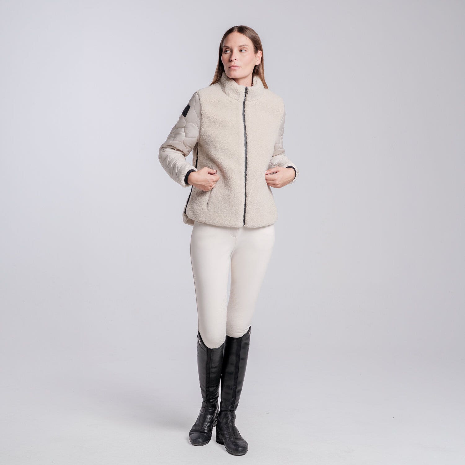 Cavalleria Toscana MAGLIA IN PILE TEDDY CON ZIP DA DONNA RAINY DAY-1