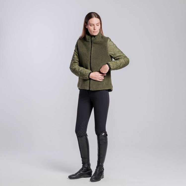 Cavalleria Toscana MAGLIA IN PILE TEDDY CON ZIP DA DONNA WINTER MOSS-1