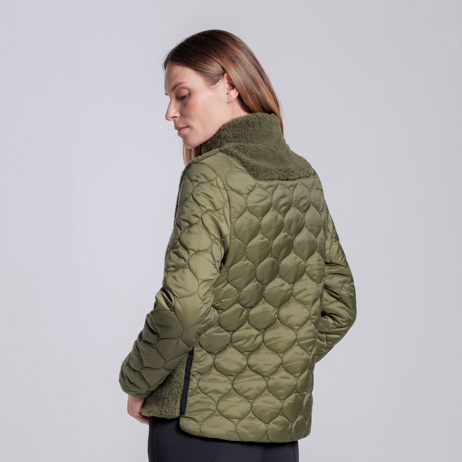 Cavalleria Toscana MAGLIA IN PILE TEDDY CON ZIP DA DONNA WINTER MOSS-3
