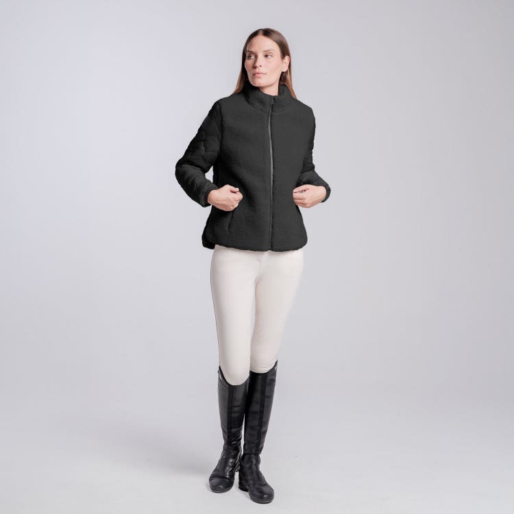 Cavalleria Toscana MAGLIA IN PILE TEDDY CON ZIP DA DONNA BLACK-1