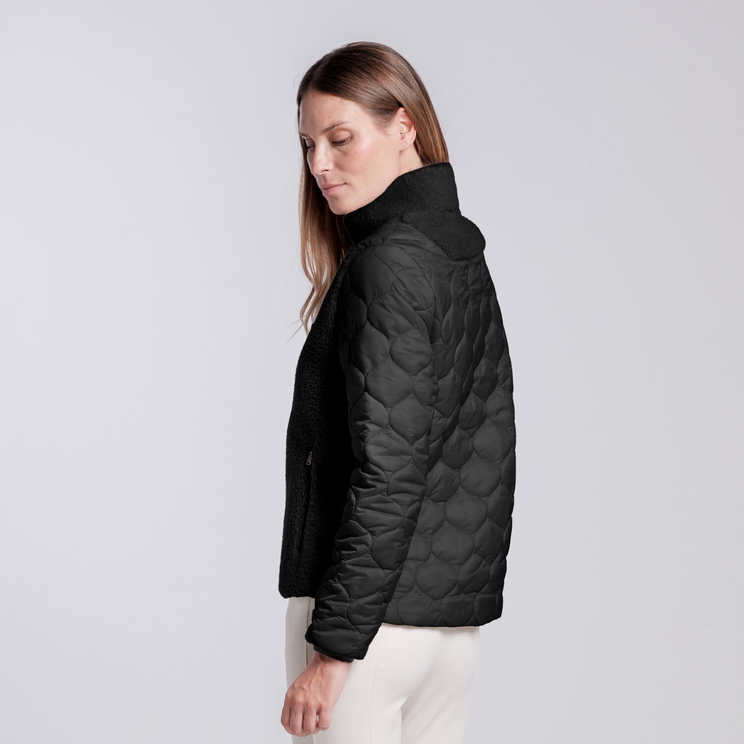 Cavalleria Toscana MAGLIA IN PILE TEDDY CON ZIP DA DONNA BLACK-3