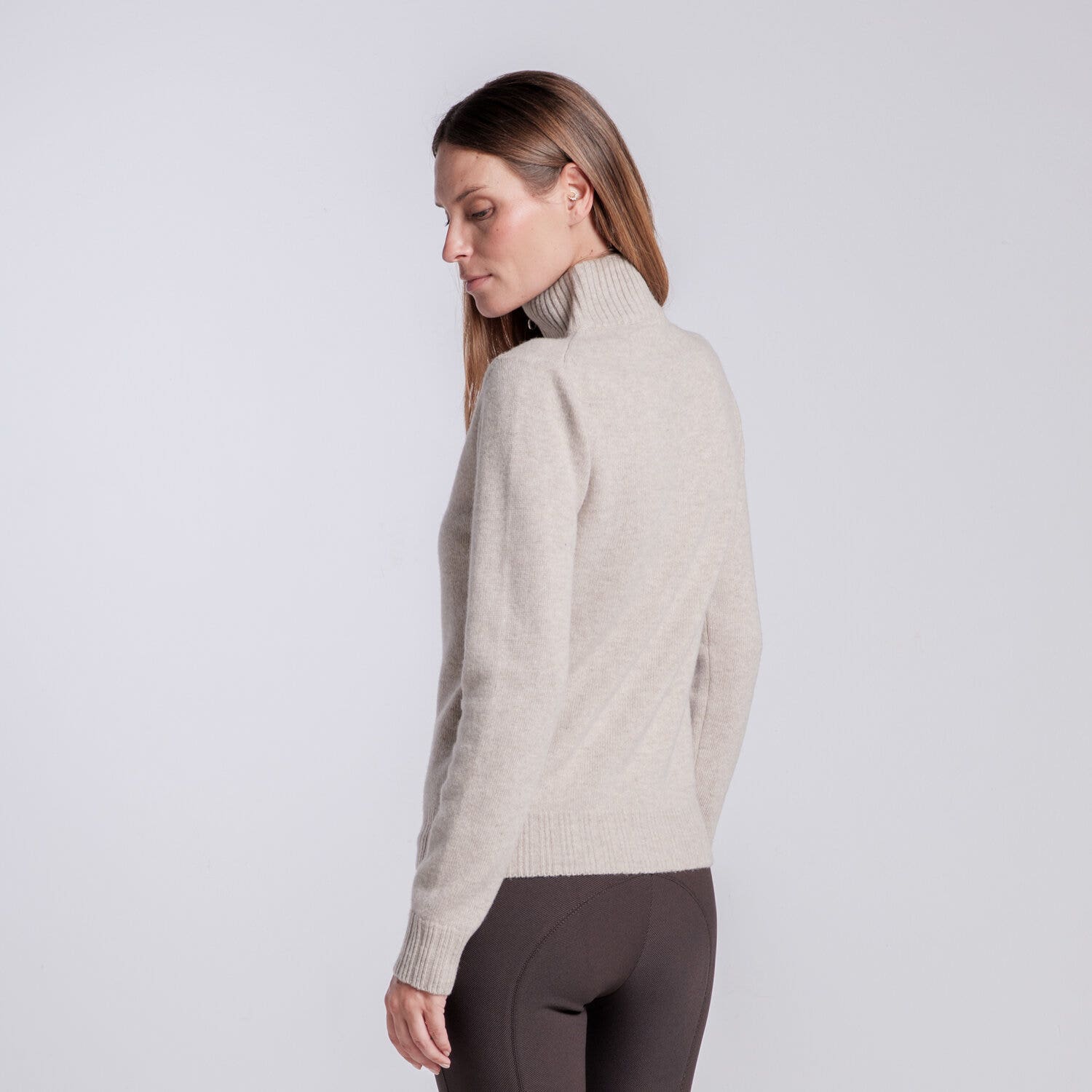 Cavalleria Toscana MAGLIA COLLO ALTO CON MEZZA ZIP IN PURA LANA DA DONNA RAINY DAY-3