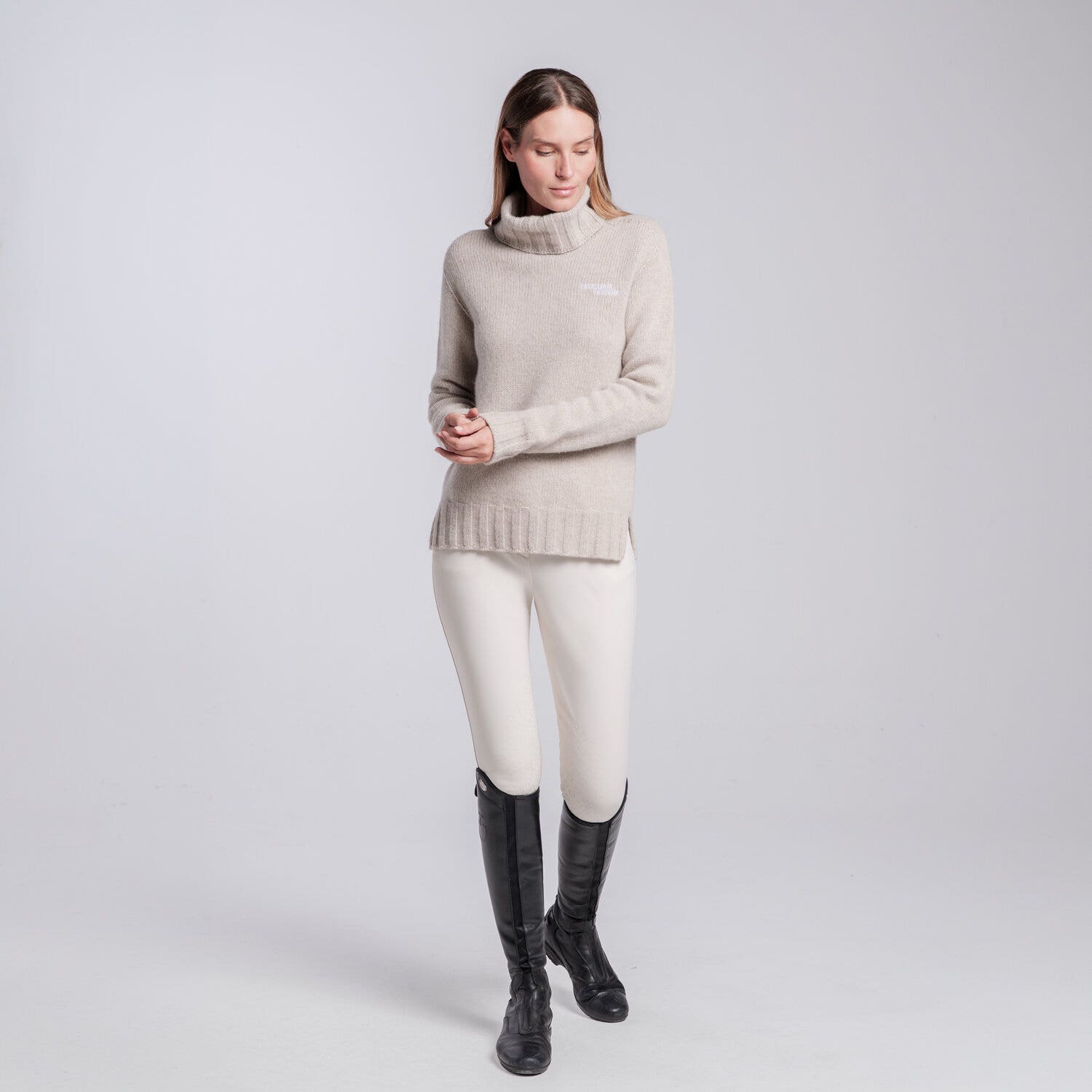 Cavalleria Toscana MAGLIA COLLO ALTO IN PURA LANA DA DONNA RAINY DAY-1