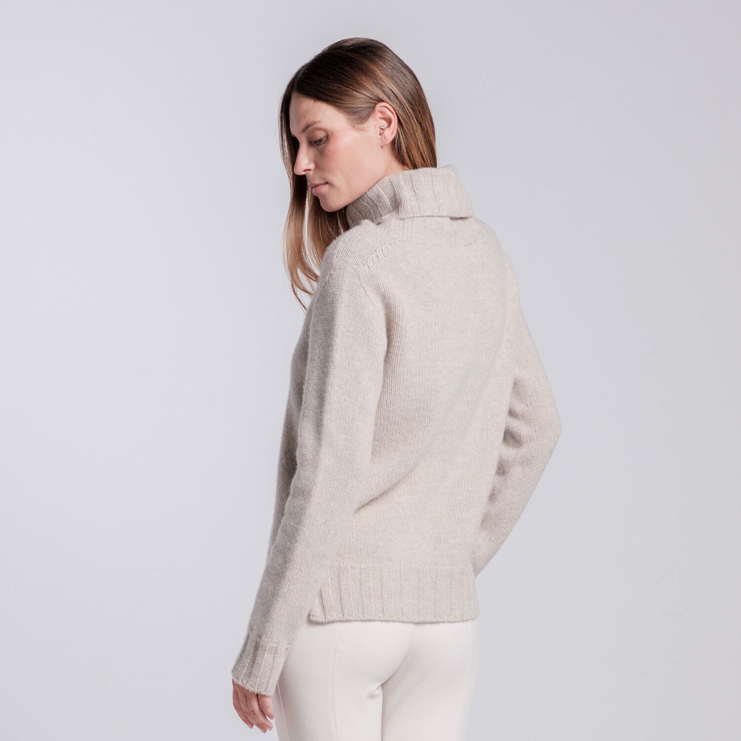 Cavalleria Toscana MAGLIA COLLO ALTO IN PURA LANA DA DONNA RAINY DAY-3
