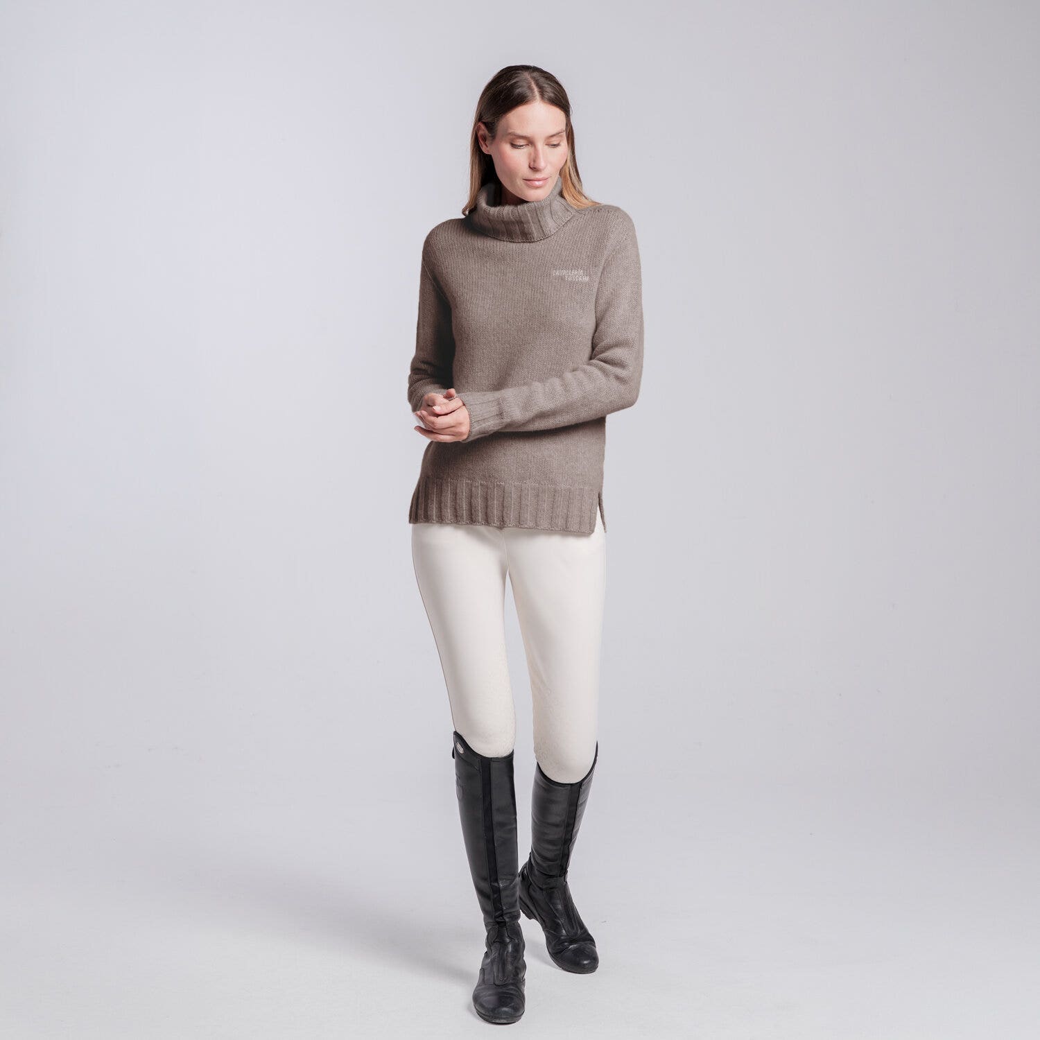 Cavalleria Toscana MAGLIA COLLO ALTO IN PURA LANA DA DONNA ESPRESSO-1