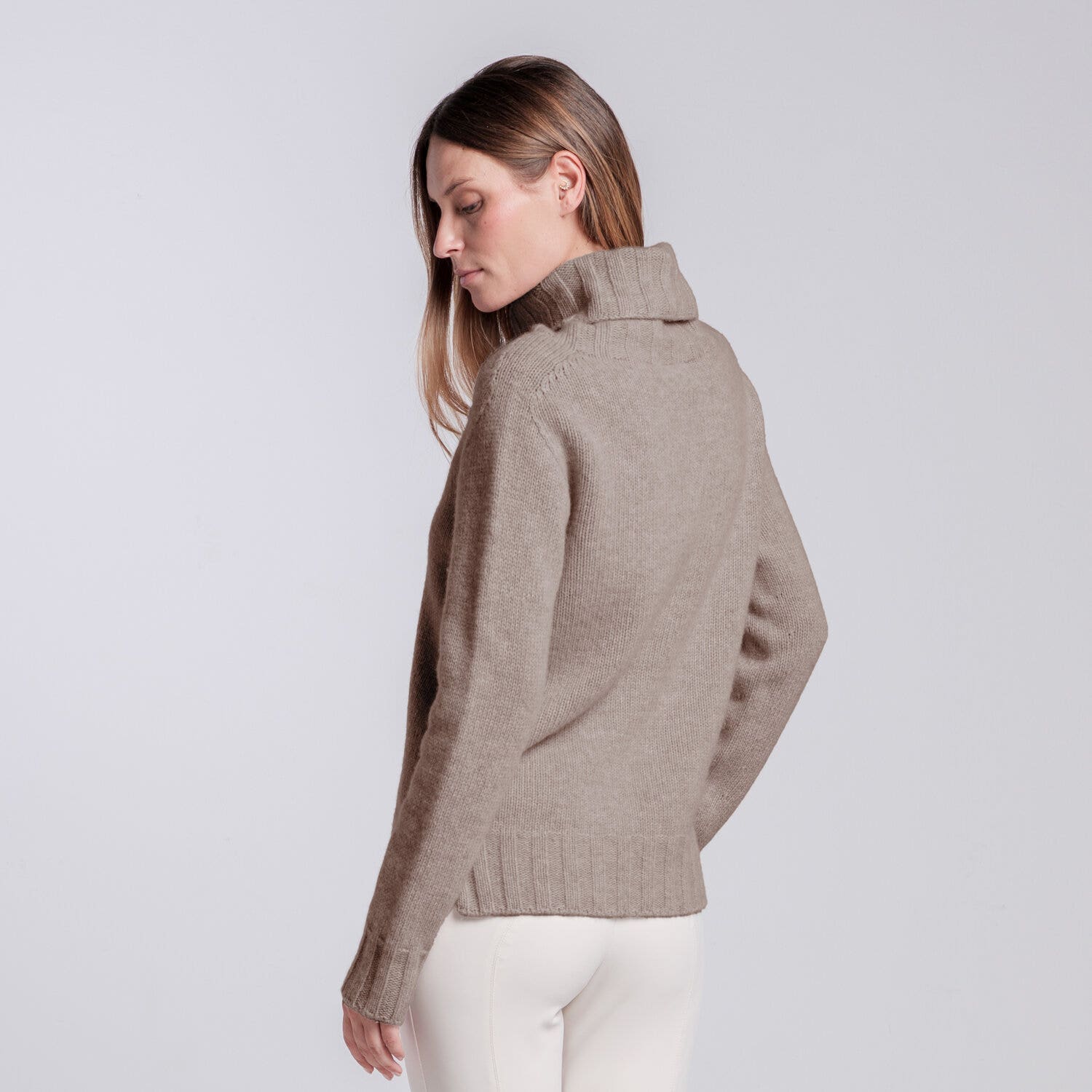 Cavalleria Toscana MAGLIA COLLO ALTO IN PURA LANA DA DONNA ESPRESSO-3