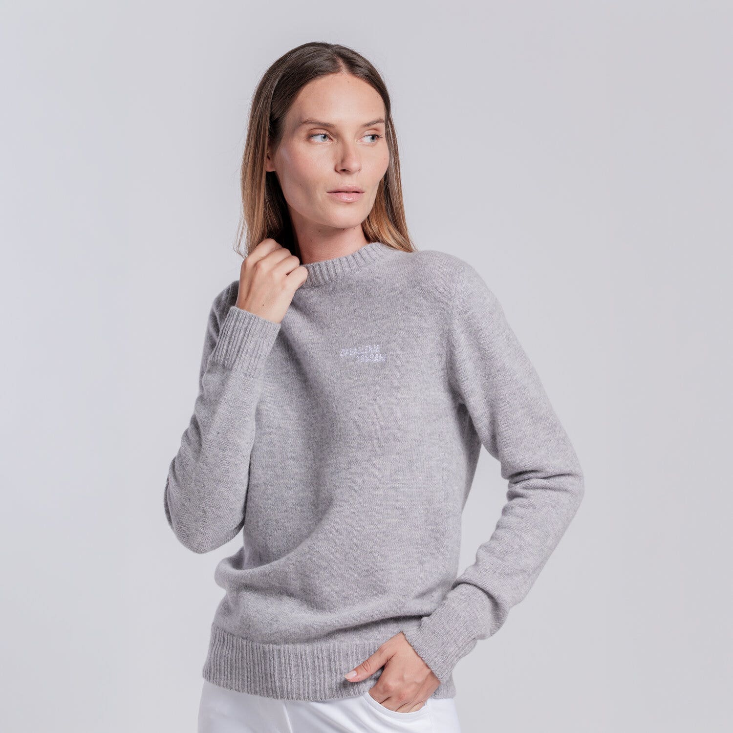 Cavalleria Toscana MAGLIA GIROCOLLO IN PURA LANA DA DONNA WINDWARD BLUE-2