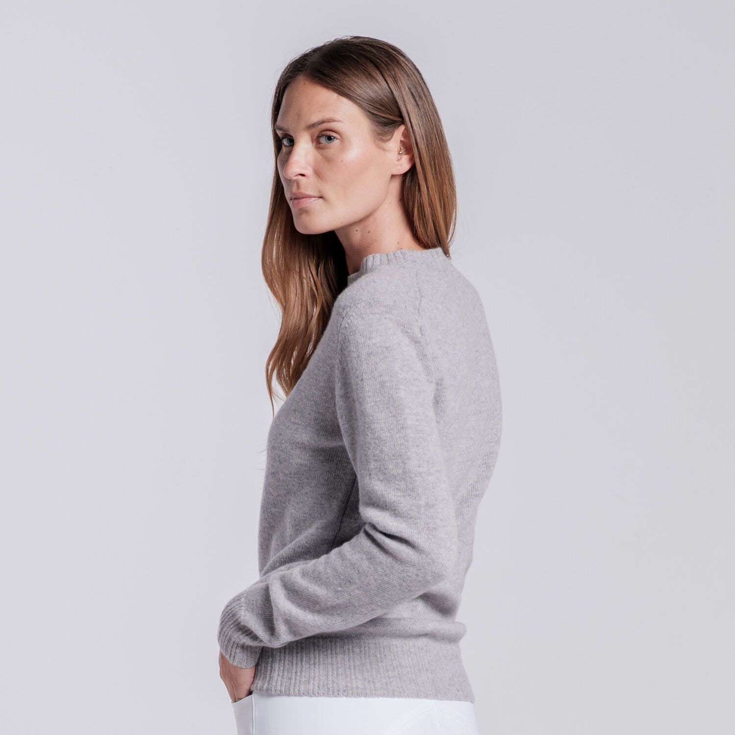 Cavalleria Toscana MAGLIA GIROCOLLO IN PURA LANA DA DONNA WINDWARD BLUE-3