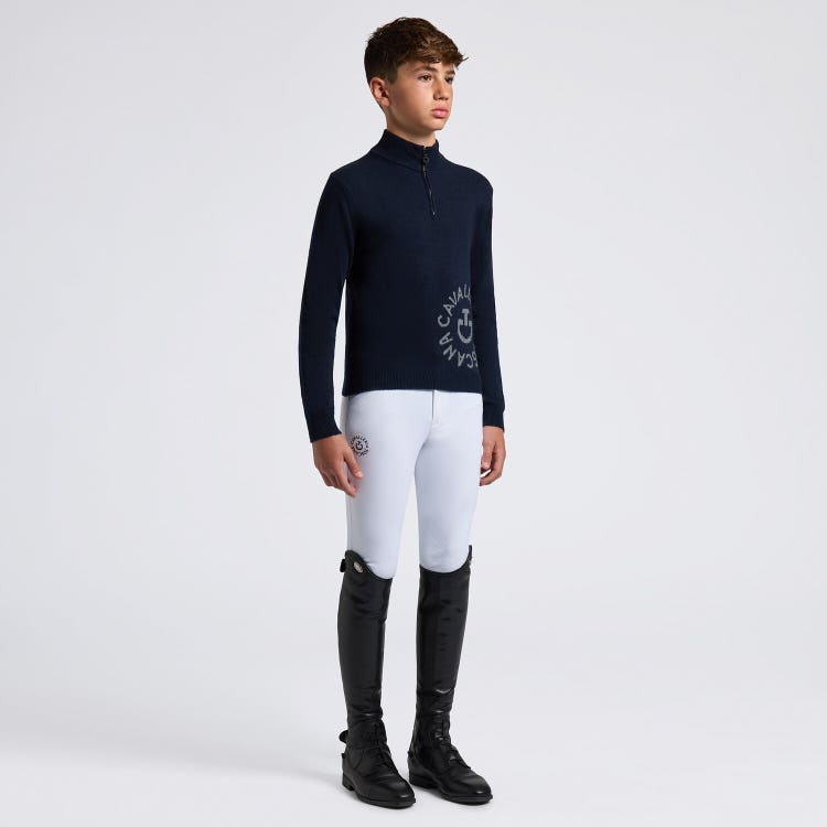 Cavalleria Toscana Boy's Cashmere Half Zip Turtleneck Sweater