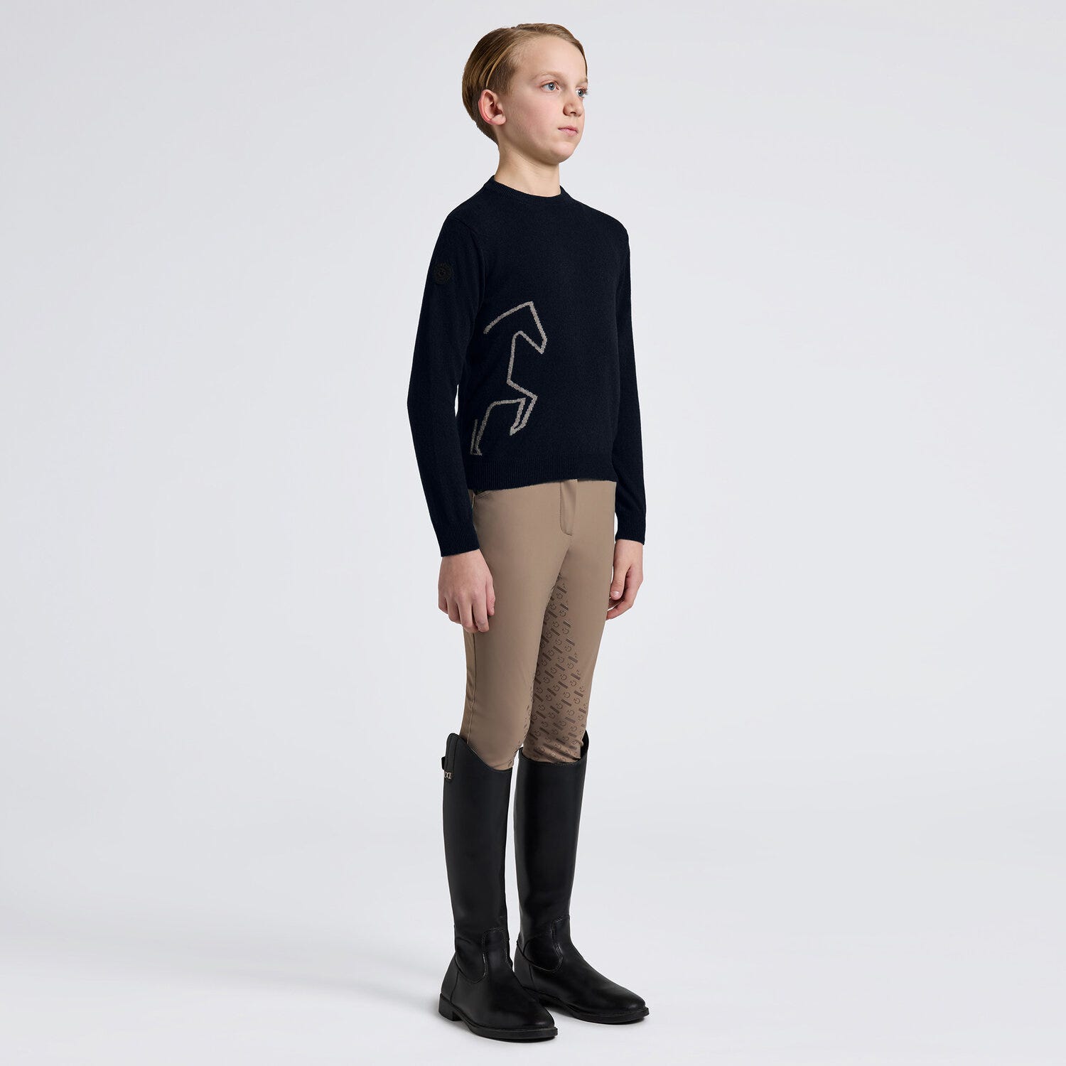 Cavalleria Toscana Boy’s Crew Neck Sweater in Cashmere