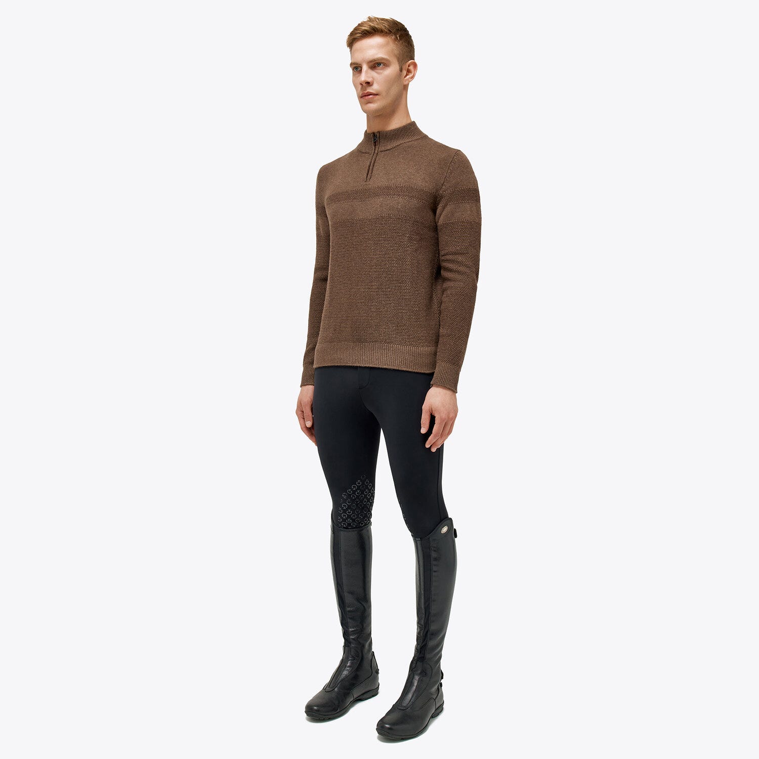 Men’s wool jumper with a high neck and zip