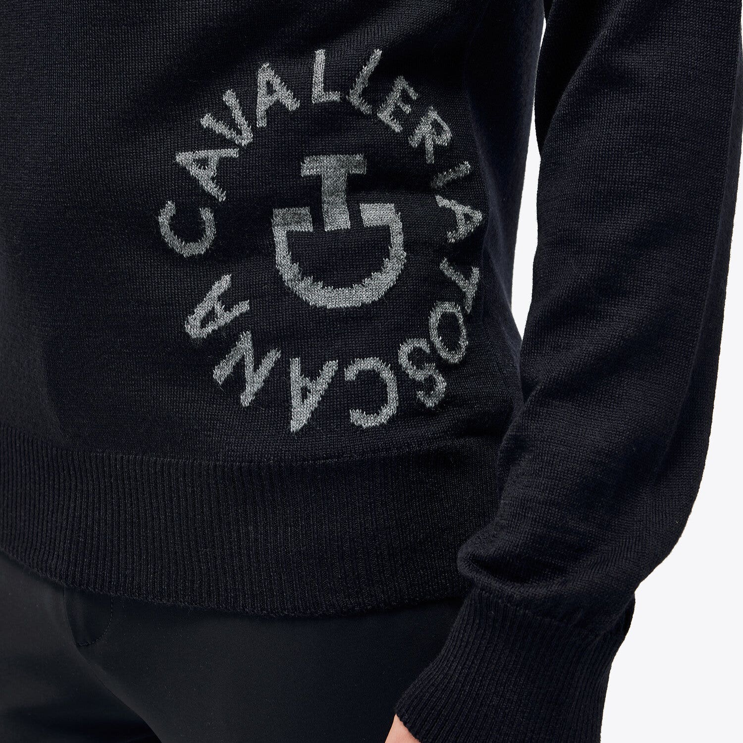 Cavalleria Toscana Men's Merinos Blend Half-Zip Sweater NAVY-2