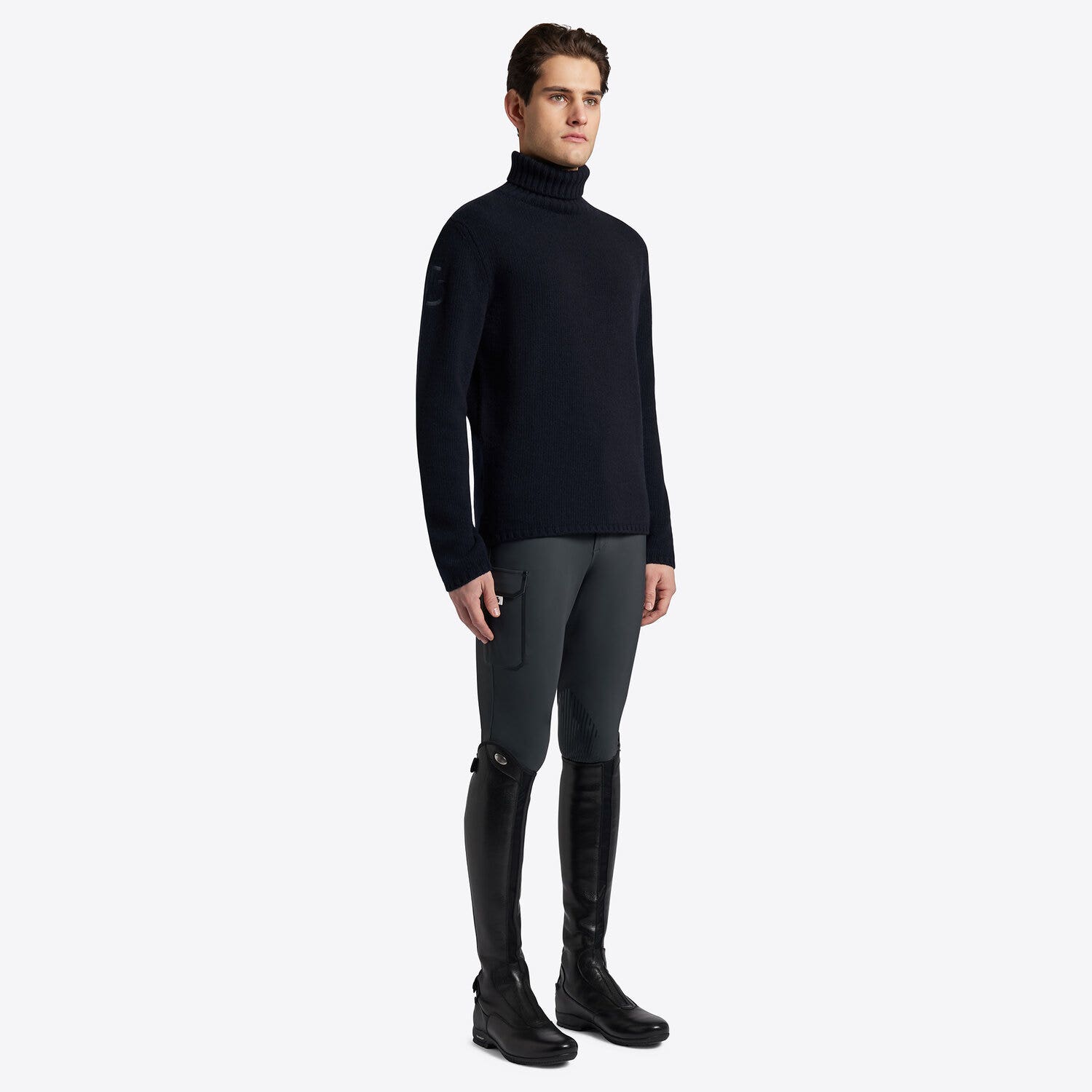 Cavalleria Toscana Cavalleria Toscana Men's Lambswool Oversized Turtleneck Sweater NAVY-1