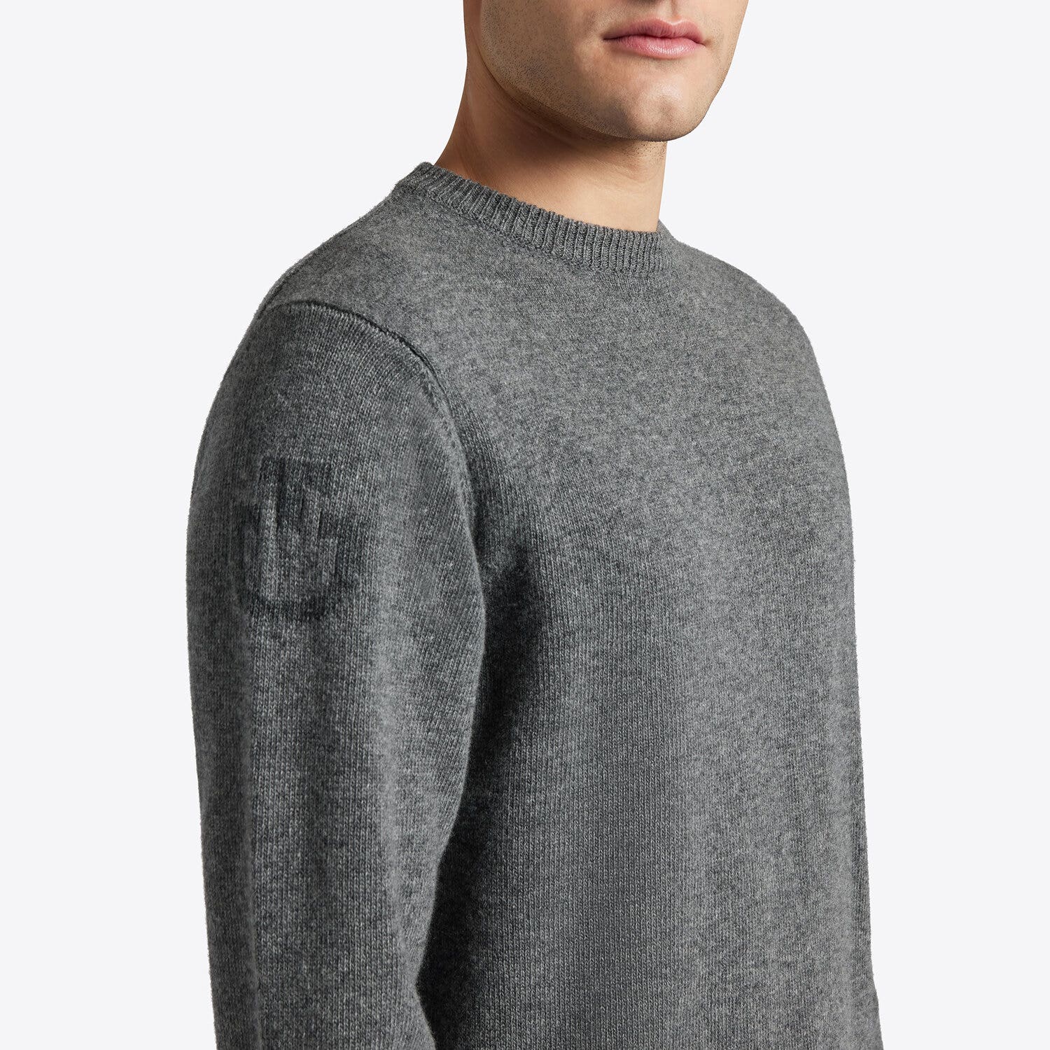 Cavalleria Toscana Cavalleria Toscana Men's Pure Wool Crew Neck Sweater CHARCOAL GREY-3