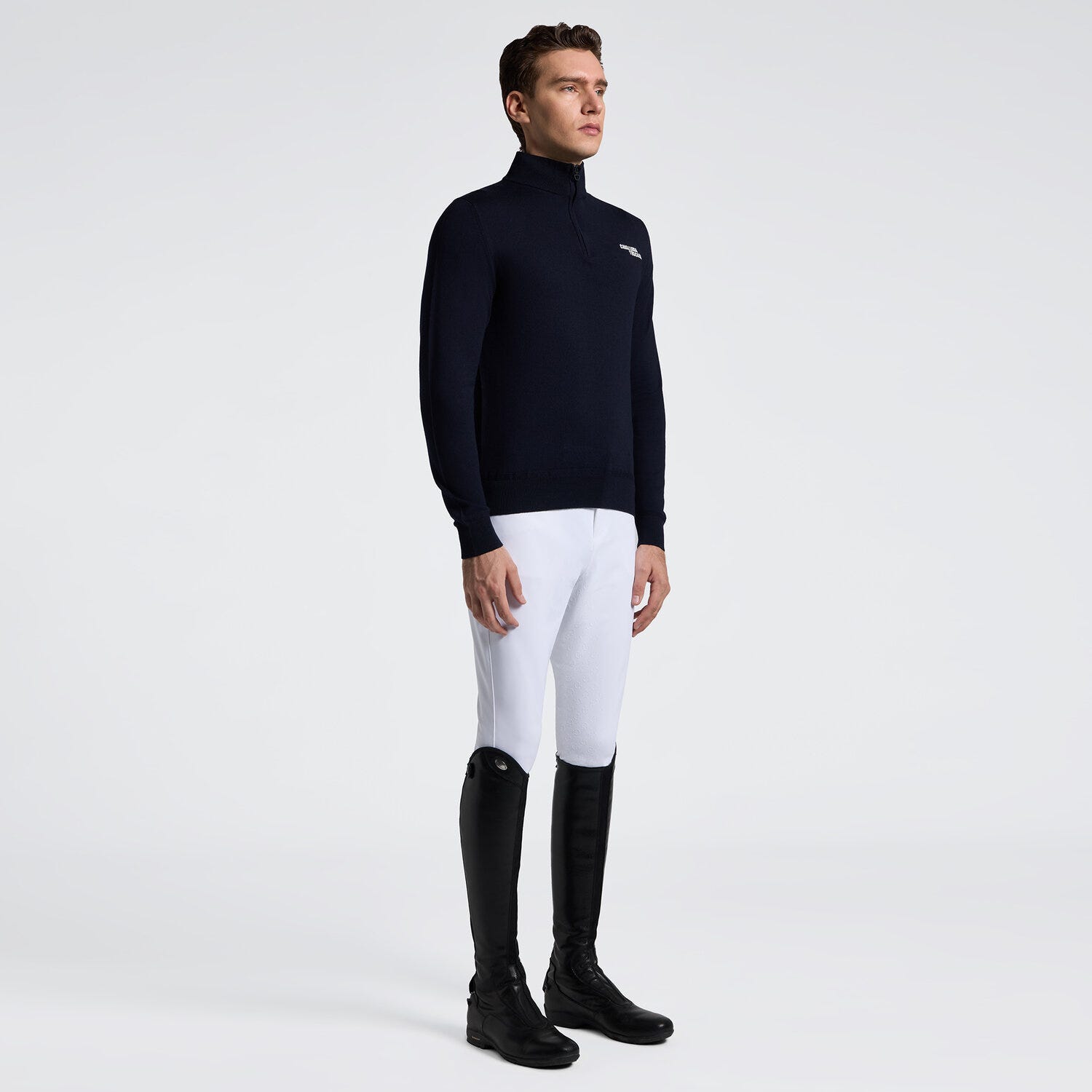 Men's Merino Wool Turtleneck with Half Zip| Cavalleria Toscana
