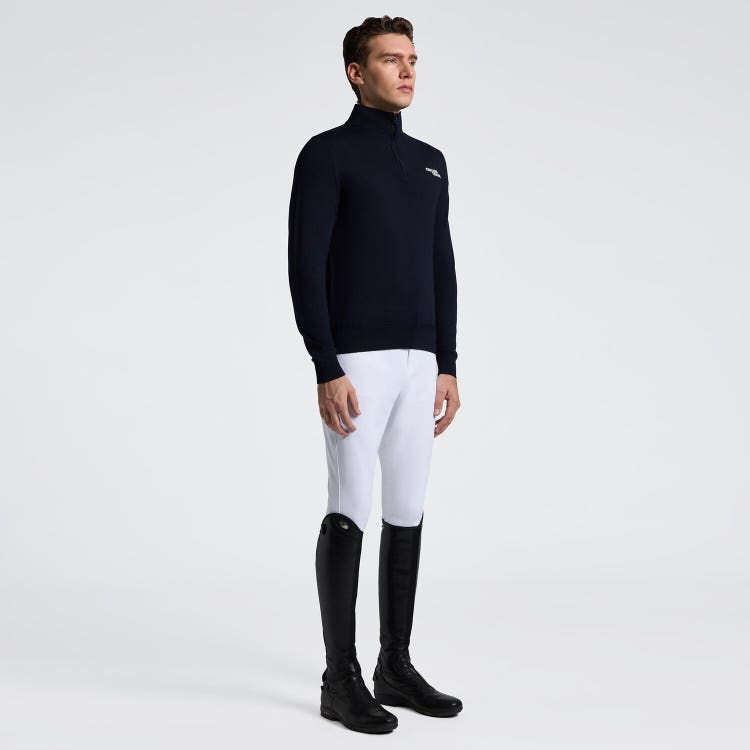 Men's Merino Wool Turtleneck with Half Zip| Cavalleria Toscana