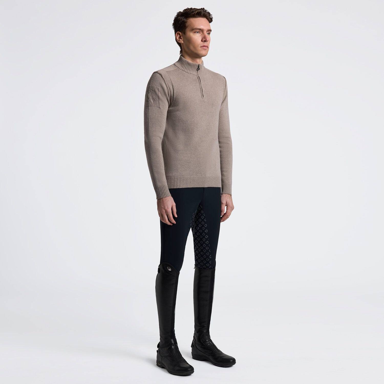 Men's Pure Wool Half Zip Sweater Cavalleria Toscana