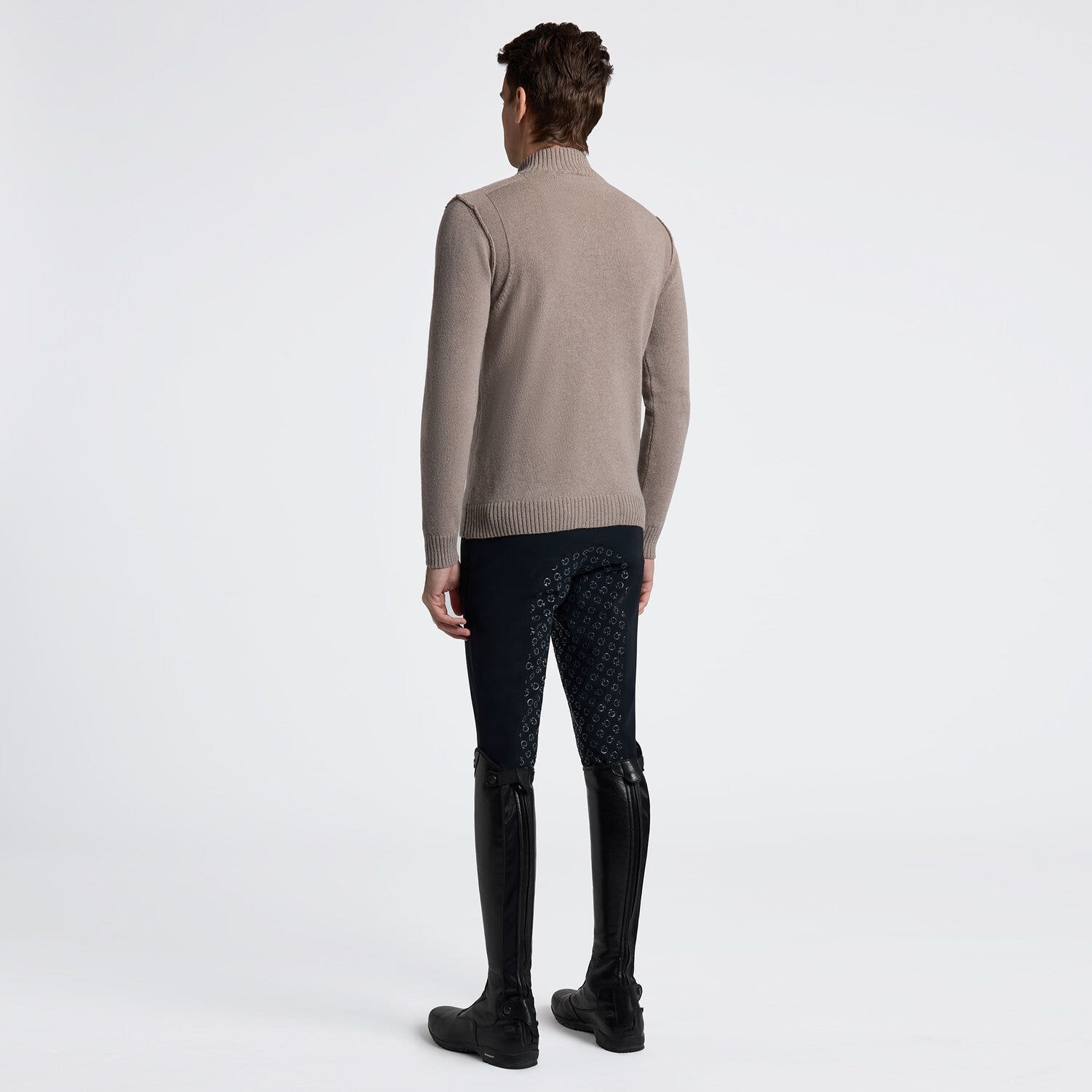 Cavalleria Toscana Men’s Pure Wool Half Zip Sweater Cavalleria Toscana WALNUT-2