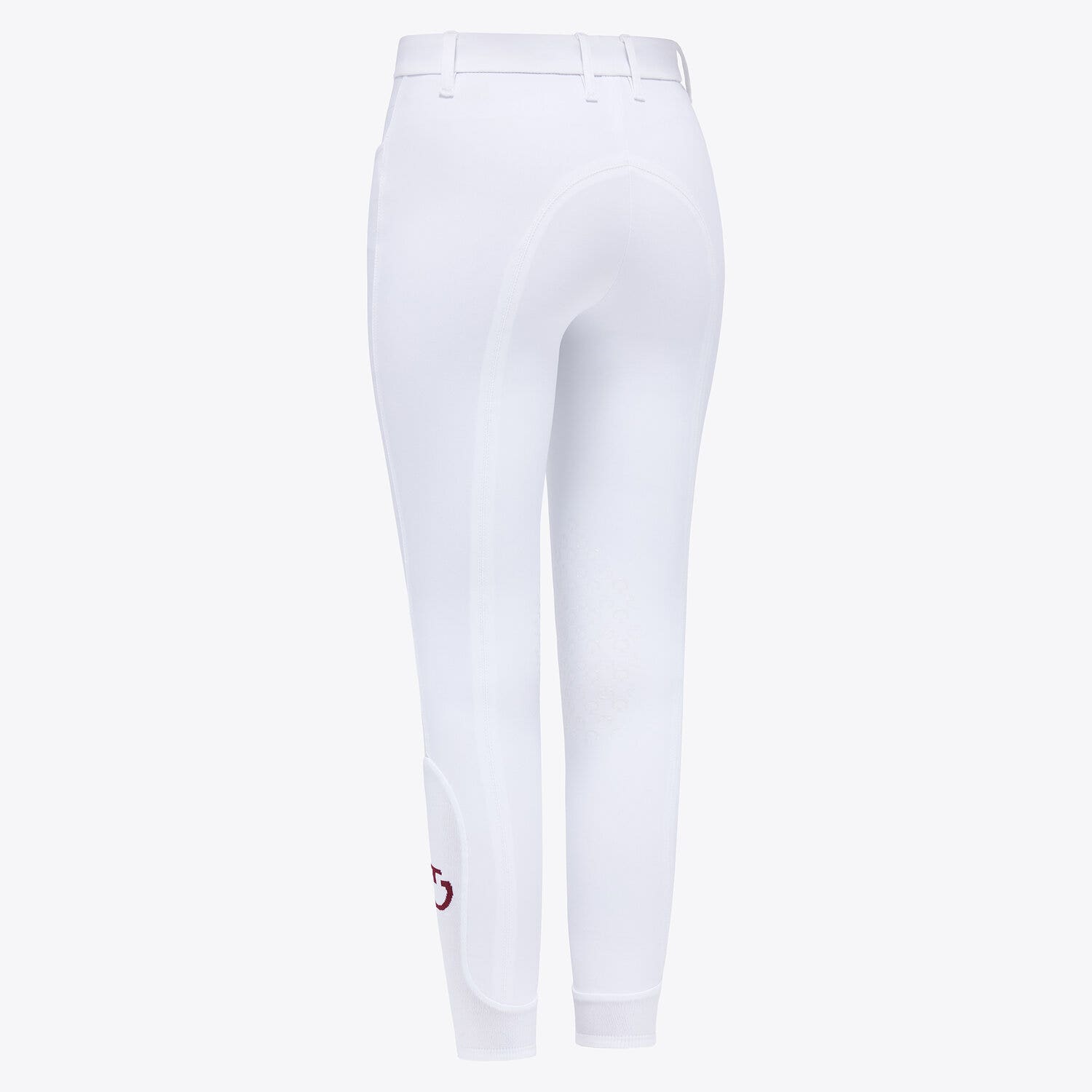 Cavalleria Toscana Girl's knee grip riding breeches. WHITE/KNIT-2