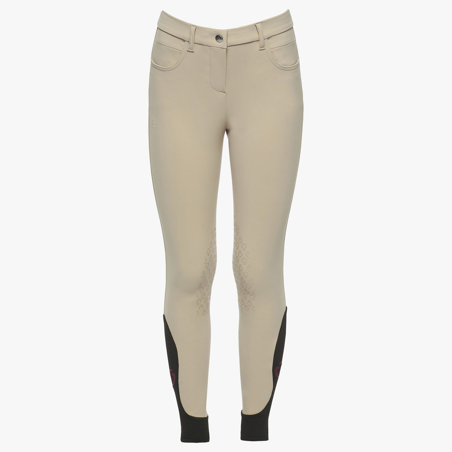 Cavalleria Toscana Girl's knee grip riding breeches. BEIGE/BEIGE-2