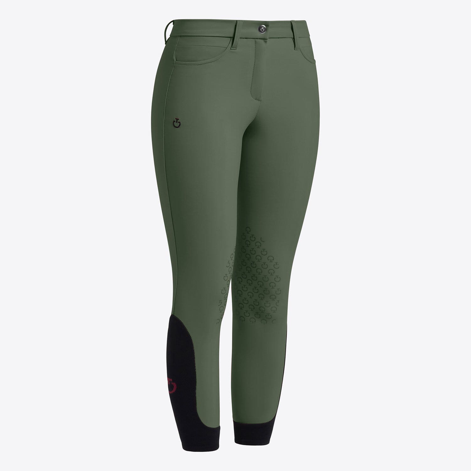 Cavalleria Toscana Cavalleria Toscana Girl's jumping knee grip breeches FOREST GREEN-1