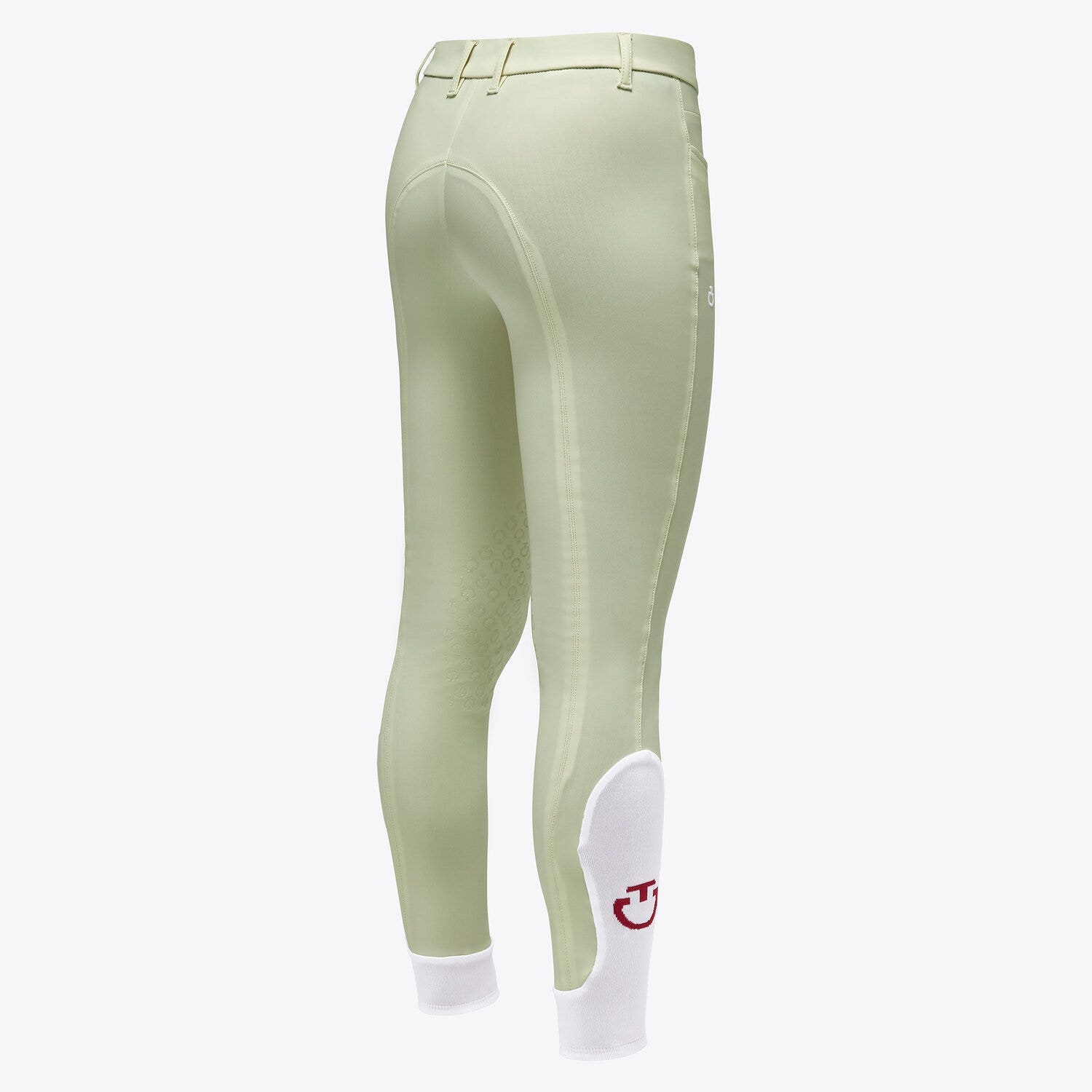 Cavalleria Toscana Girl's knee grip riding breeches. PISTACHIO-3