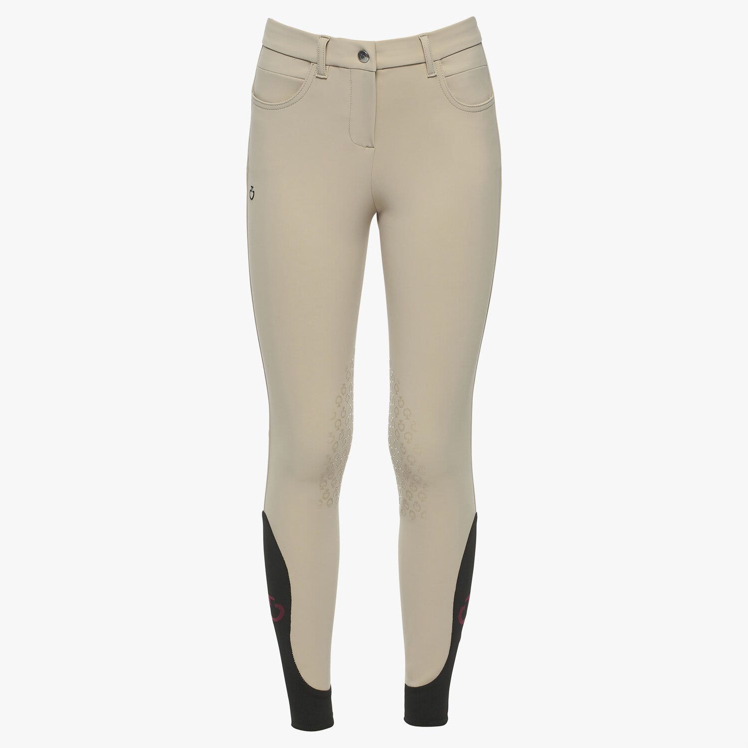 Cavalleria Toscana Girl's knee grip riding breeches. BEIGE-2
