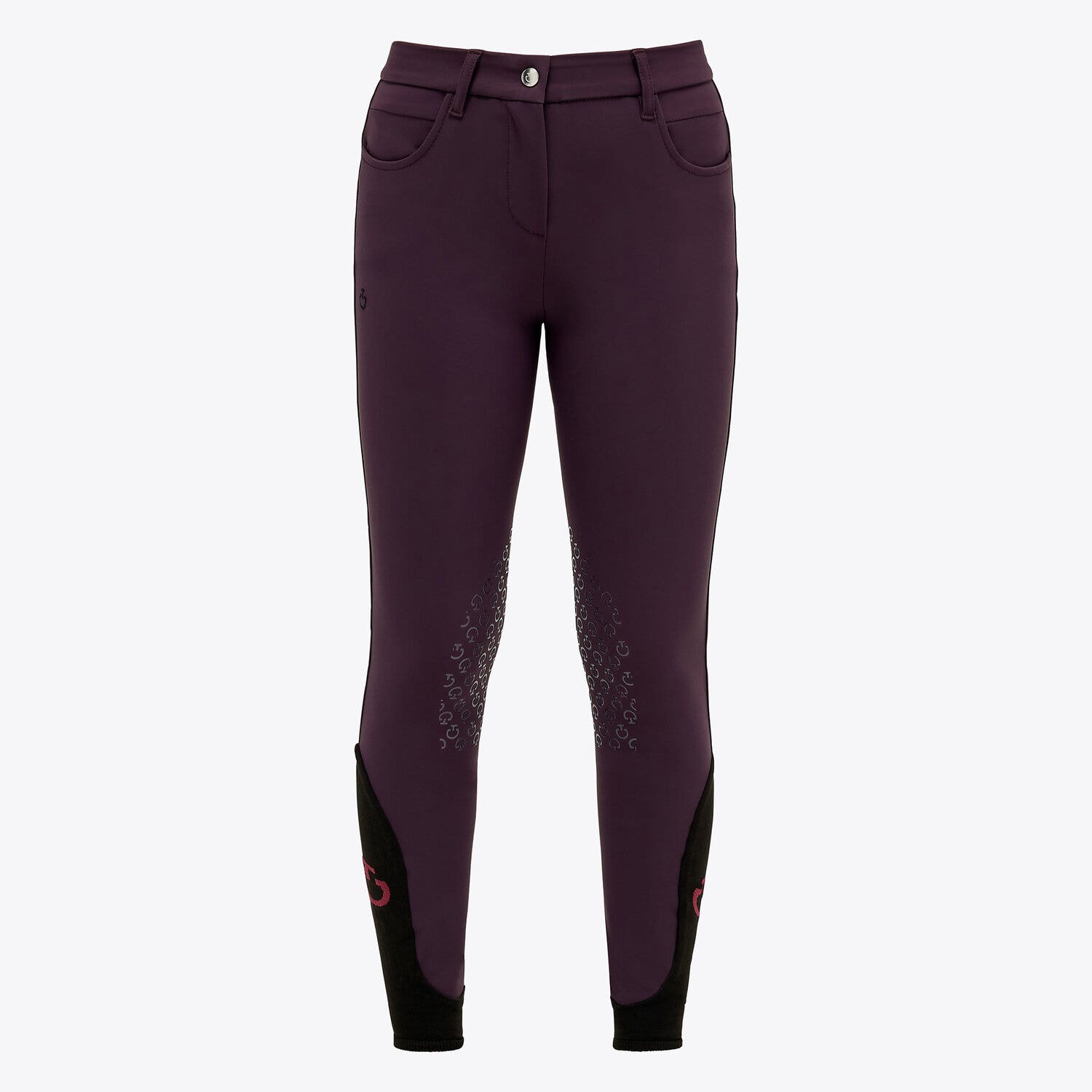 Cavalleria Toscana Girl's knee grip riding breeches. DARK PURPLE-1